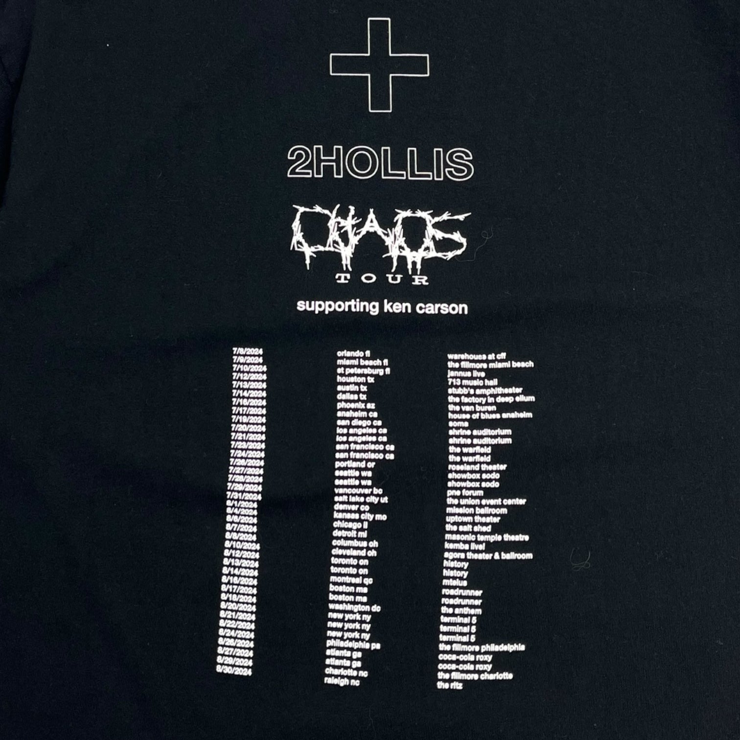 2Hollis Ken Carson Chaos Tour T-Shirt Black