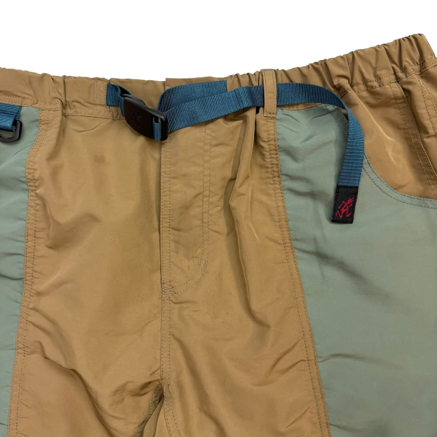 Gramicci Shell Gear Cargo Shorts Tan/Turqoise