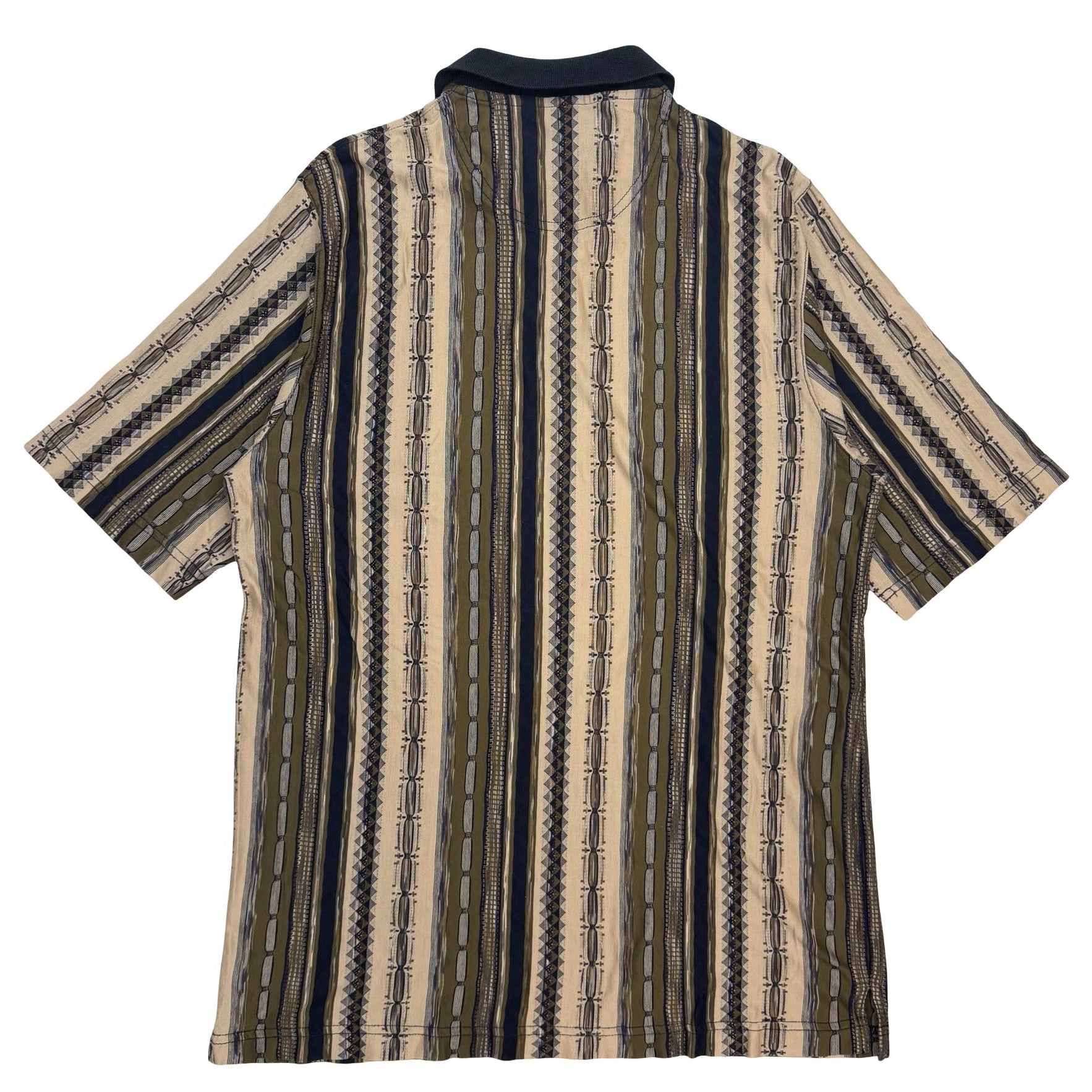 Vintage Tundra Striped Polo Shirt Brown