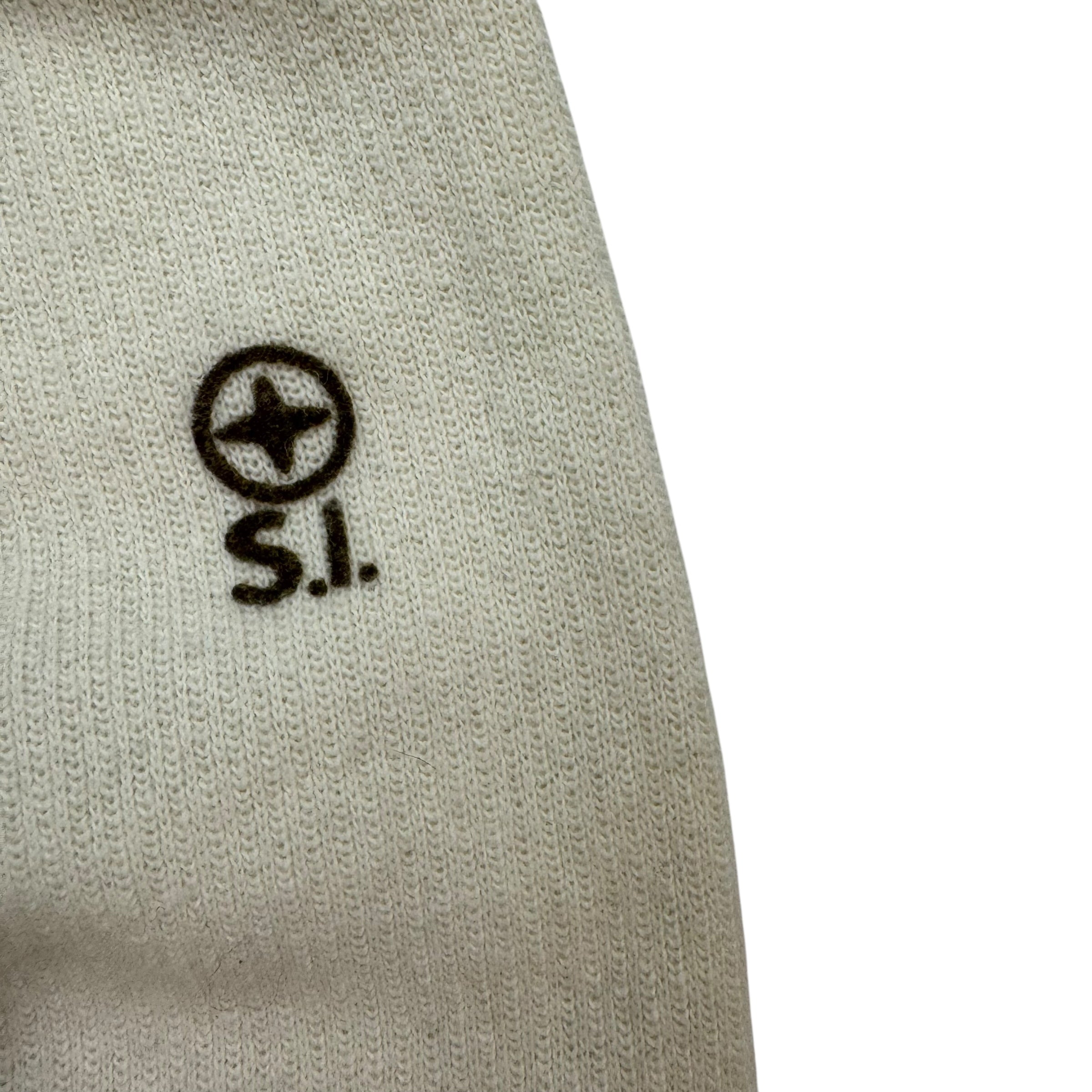 Vintage Stone Island Denims Zip Up Knit Sweater Cream