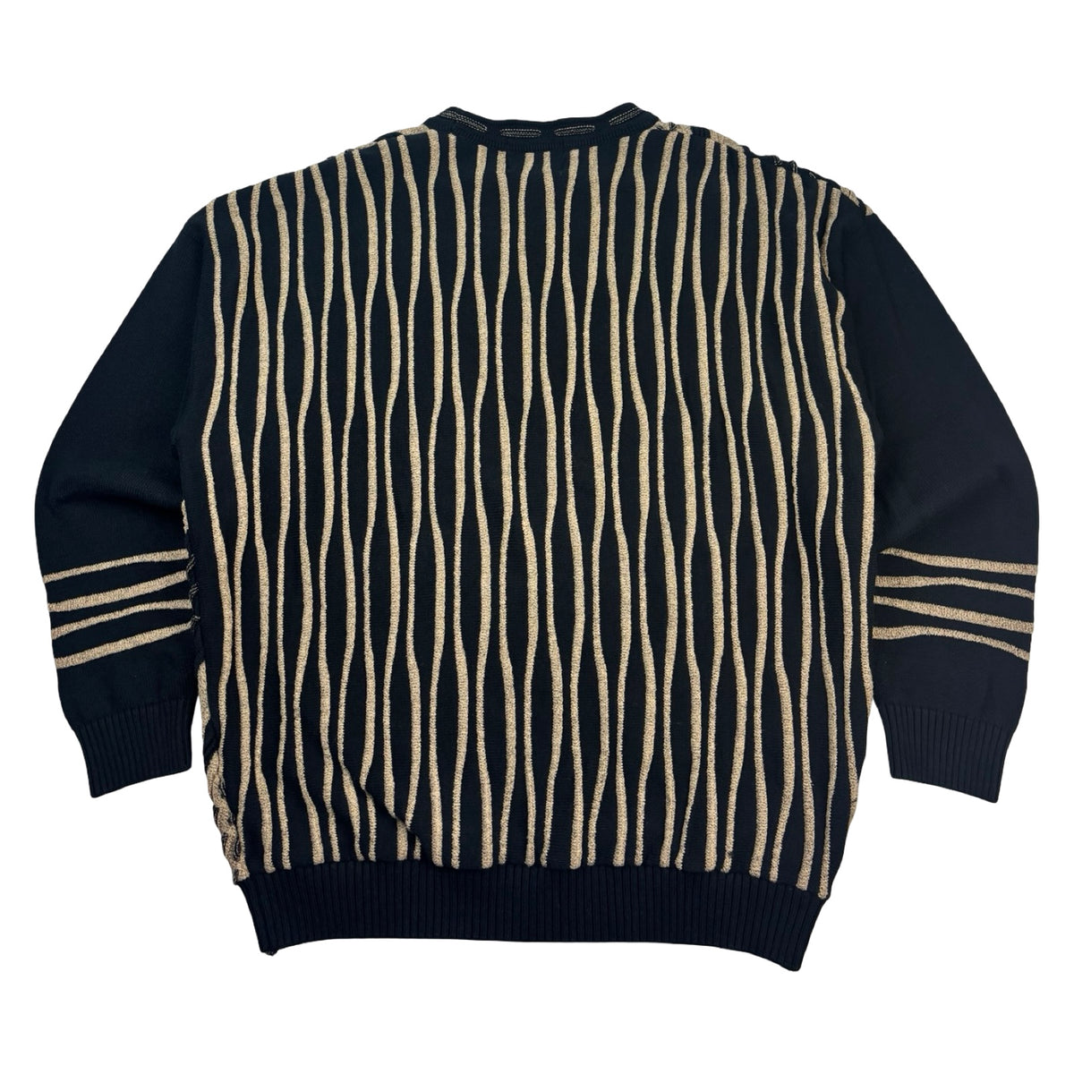 Vintage Tosani 3D Knit Sweater Abstract Beige/Black