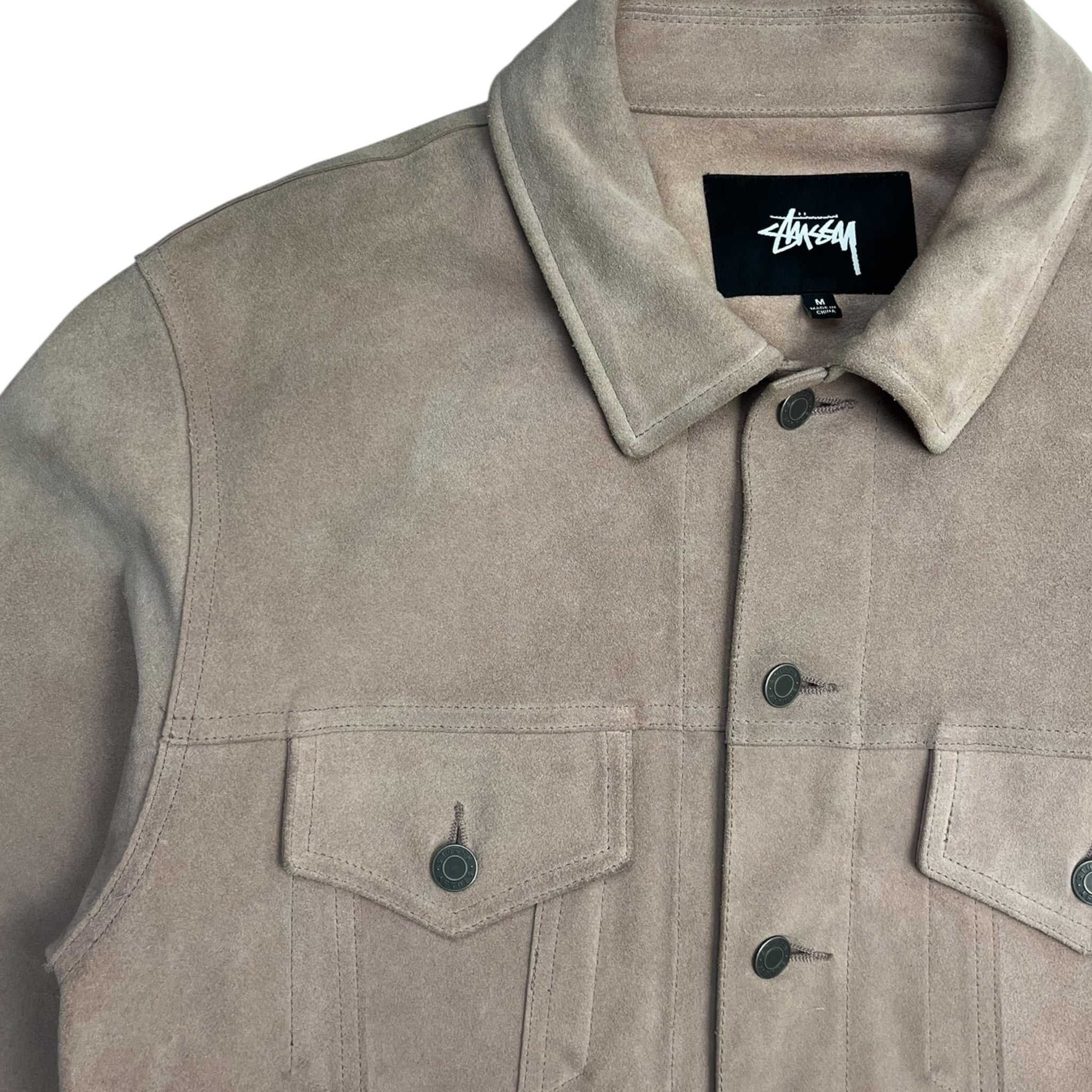 Stüssy Suede Trucker Jacket Soft Salmon