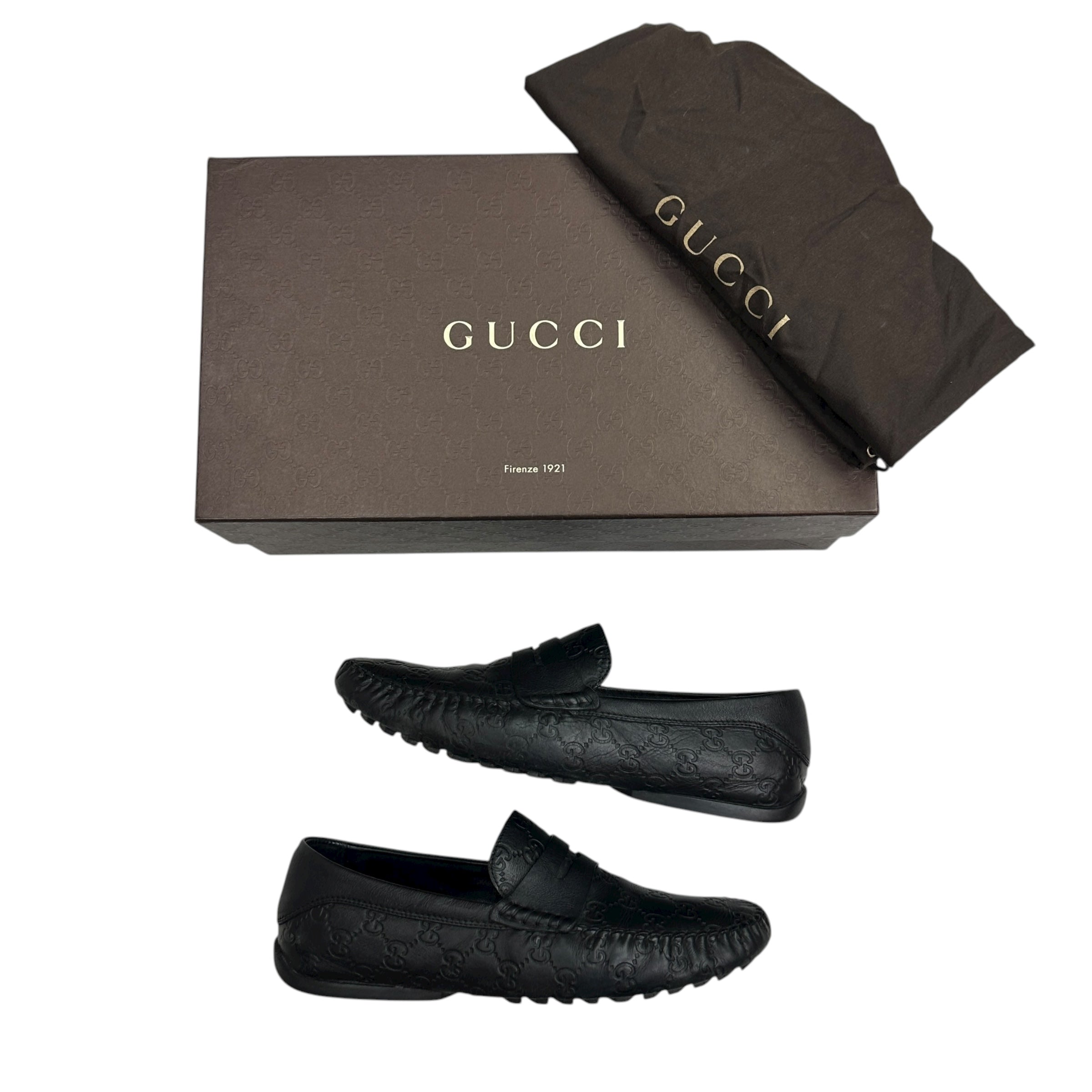 Gucci Interlocking G Logo Leather Drivers (Used)