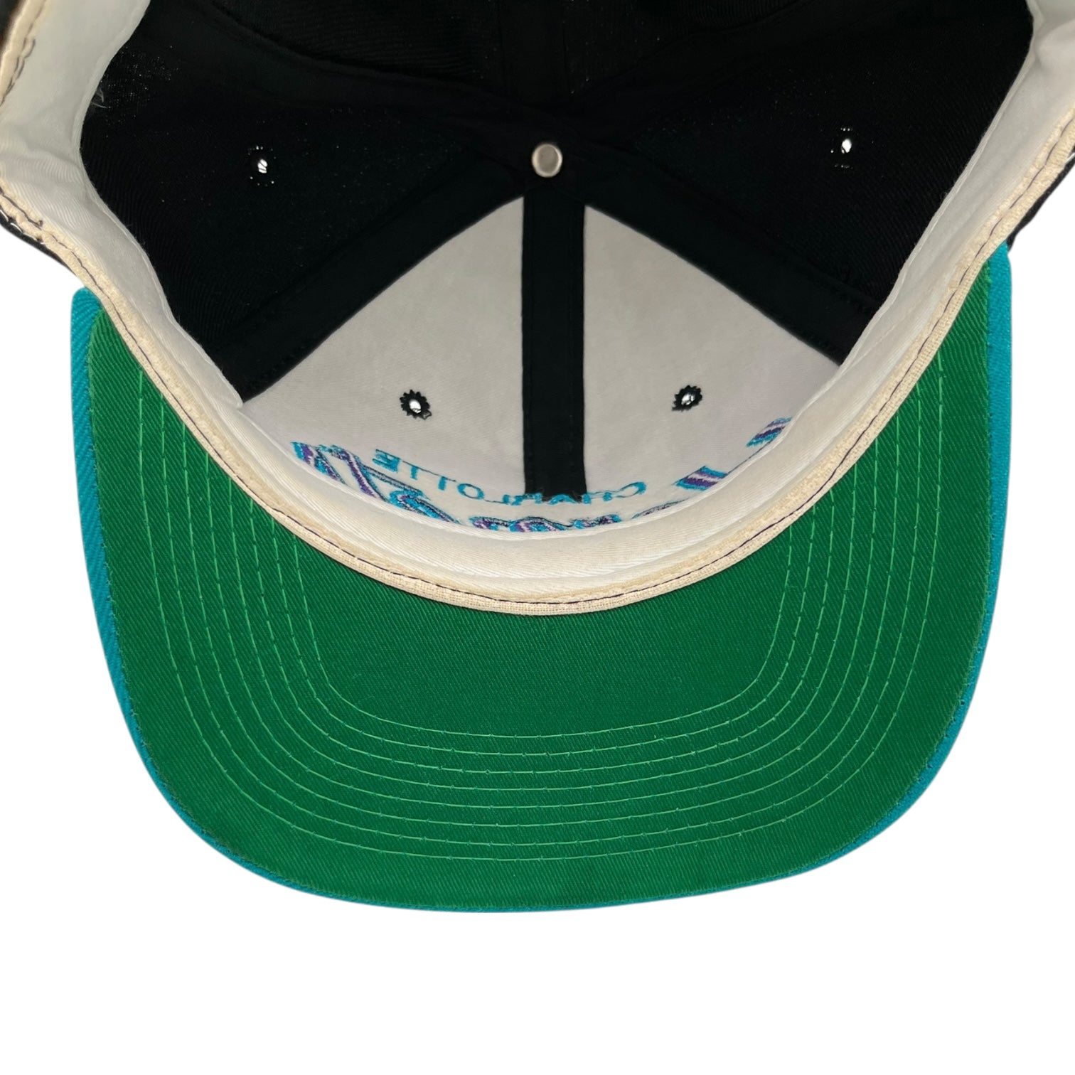 Vintage Sports Specialties Charlotte Hornets Double Line Script Hat Black