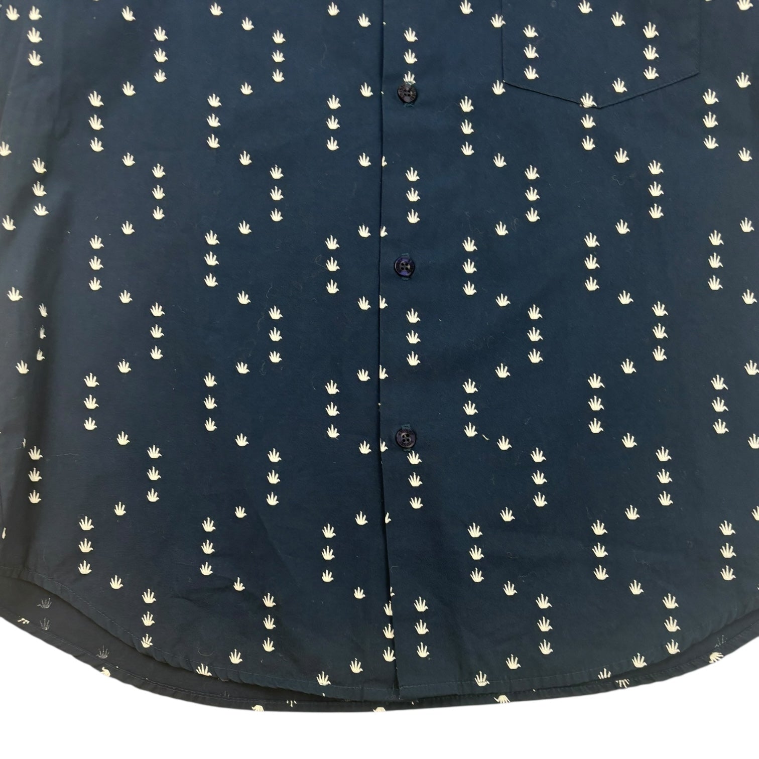 Vintage 90s Stussy Crown Monogram Button-Up T-Shirt Navy