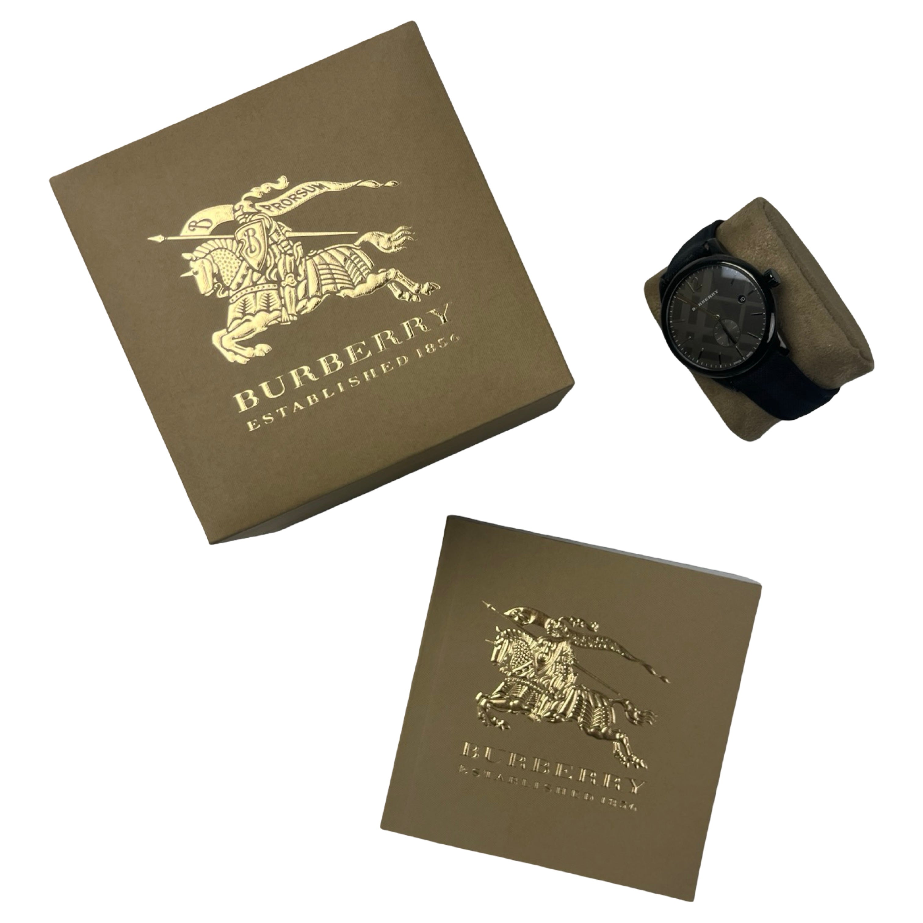 Burberry Classic Round Horseferry Black Dial Watch