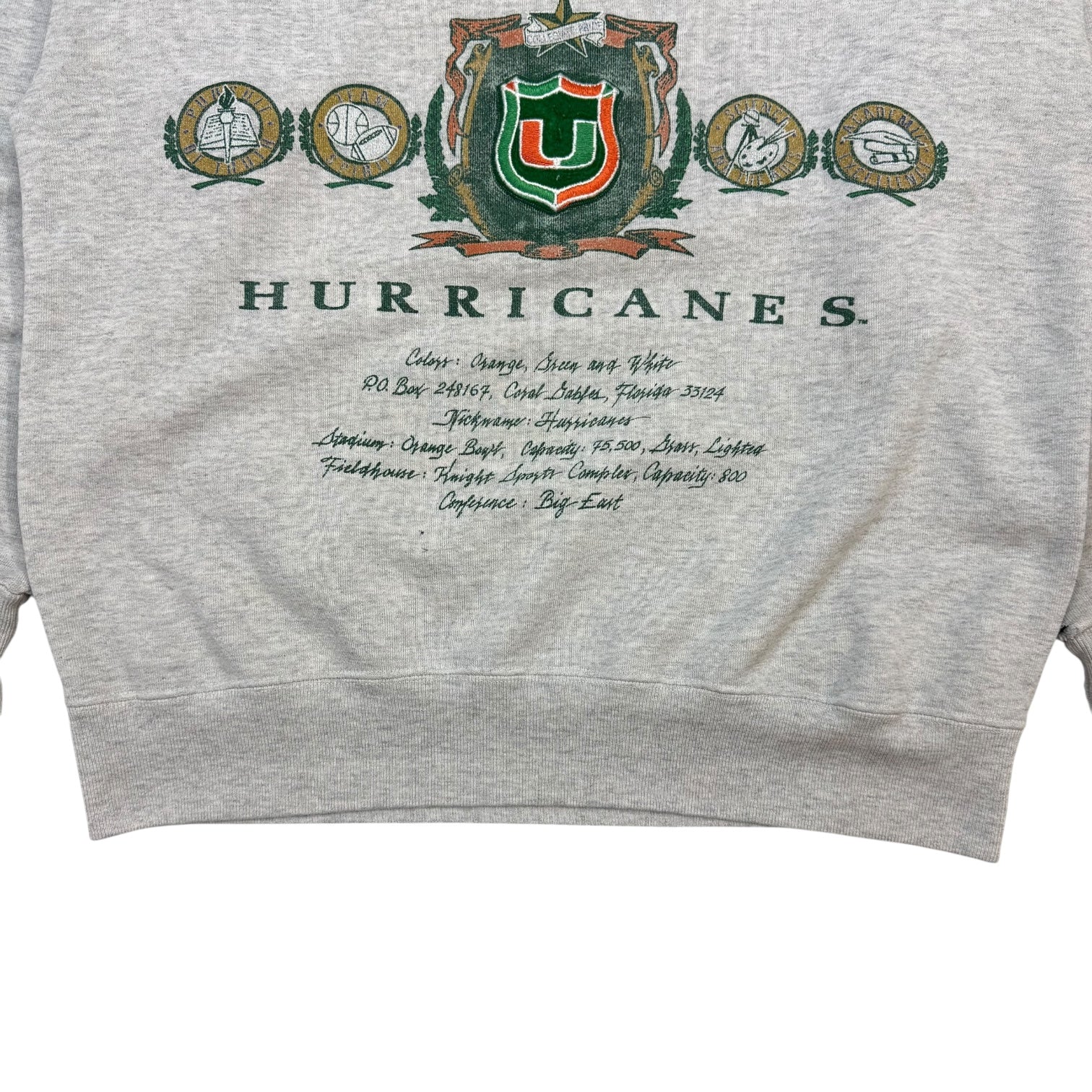 Vintage Miami Hurricanes Crewneck Grey