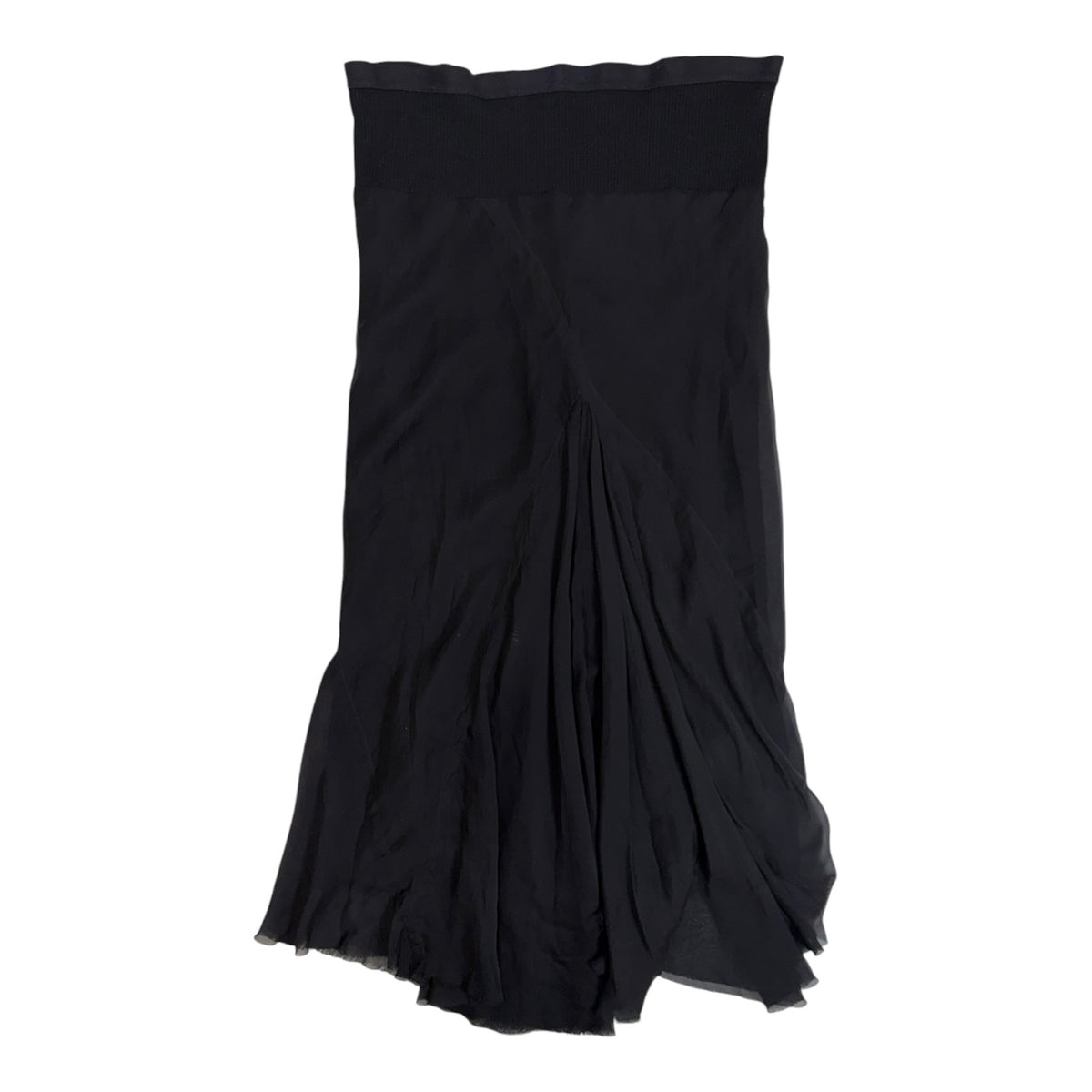 (W) Rick Owens SS06 Tungsten Silk Blend Siren Skirt Black