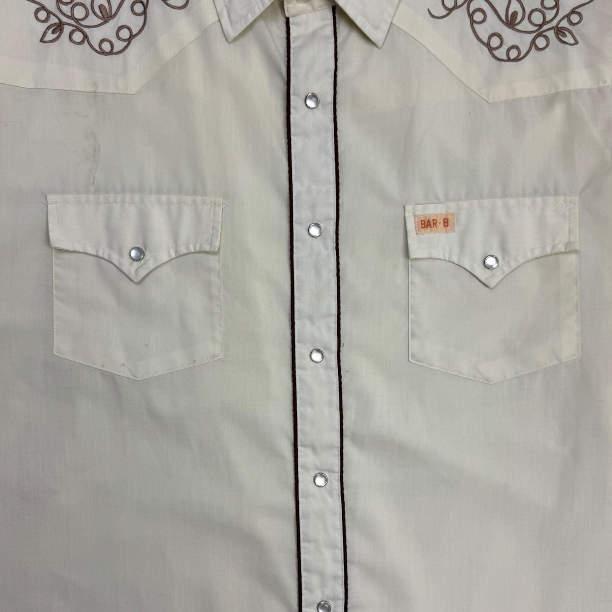 Vintage 70s Bar-B Pearl Snap Button Up