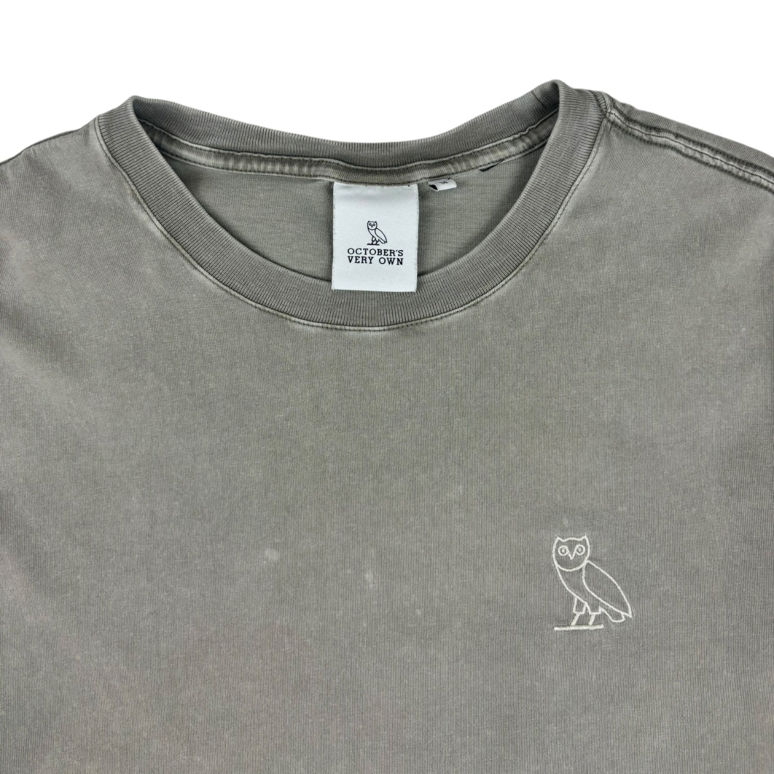 OVO Garment Dyed Long Sleeve T-Shirt Grey