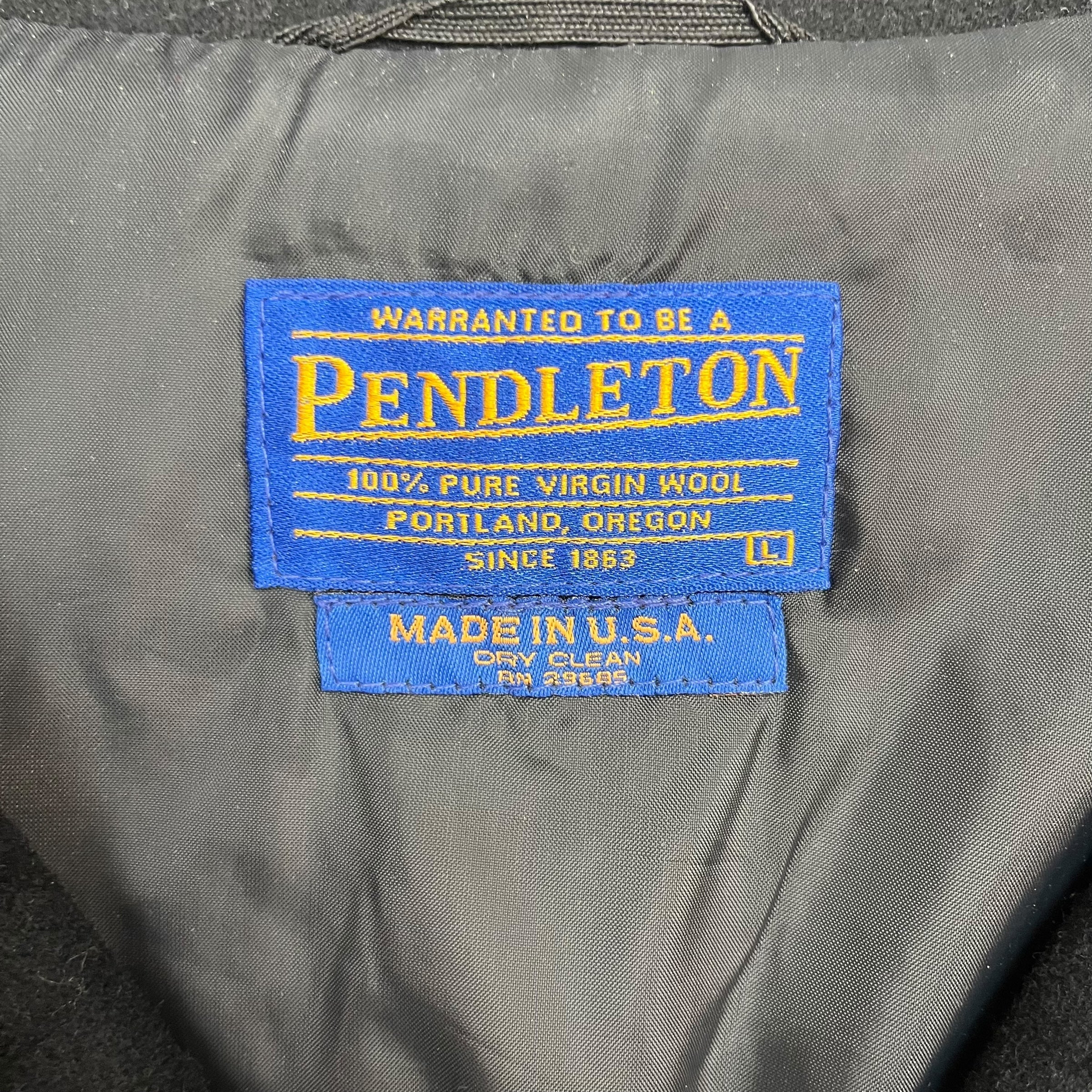 Vintage Pendleton Wool Zip Jacket Black