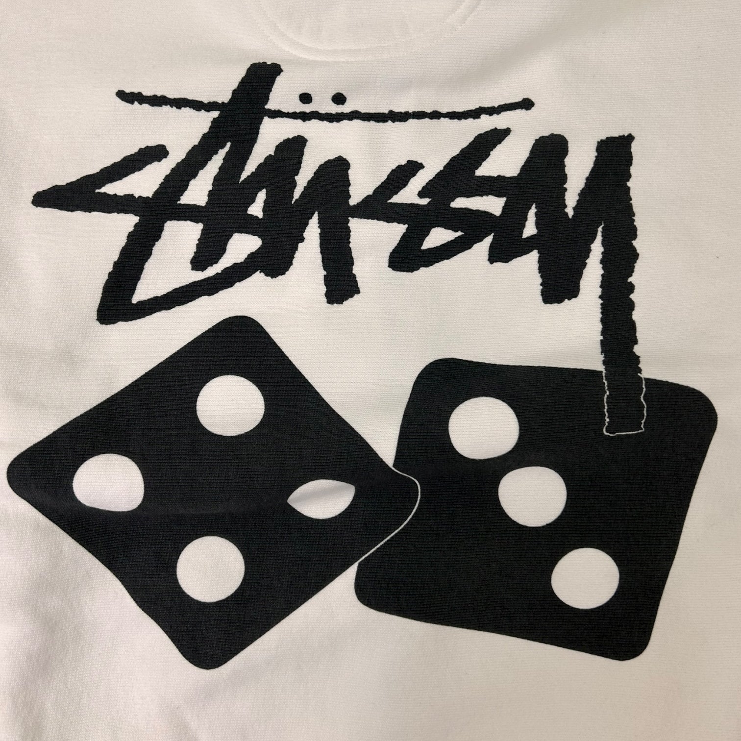Stussy Dice Zip Up Hoodie White