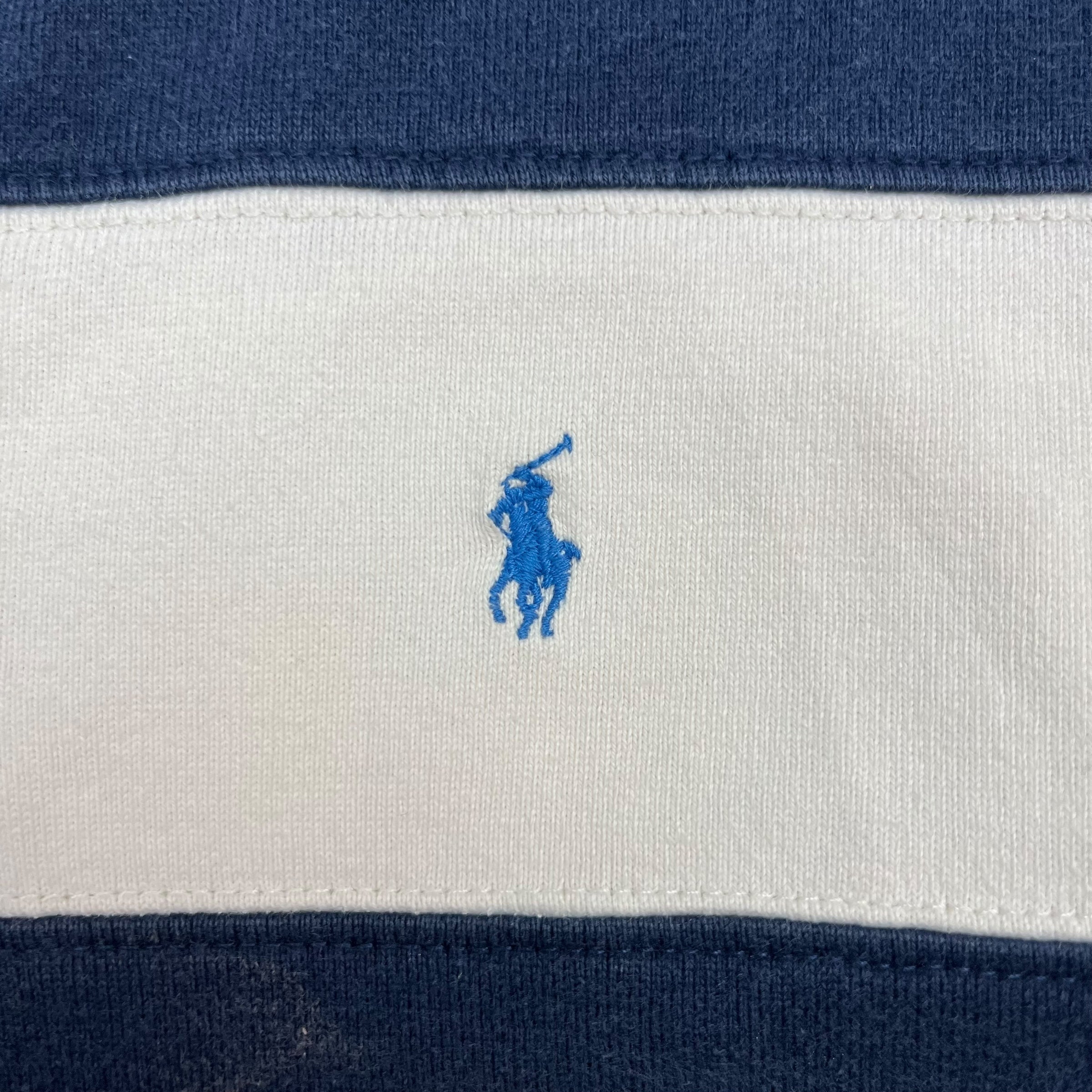 Vintage Polo Ralph Lauren Rugby Shirt White/Navy Blue