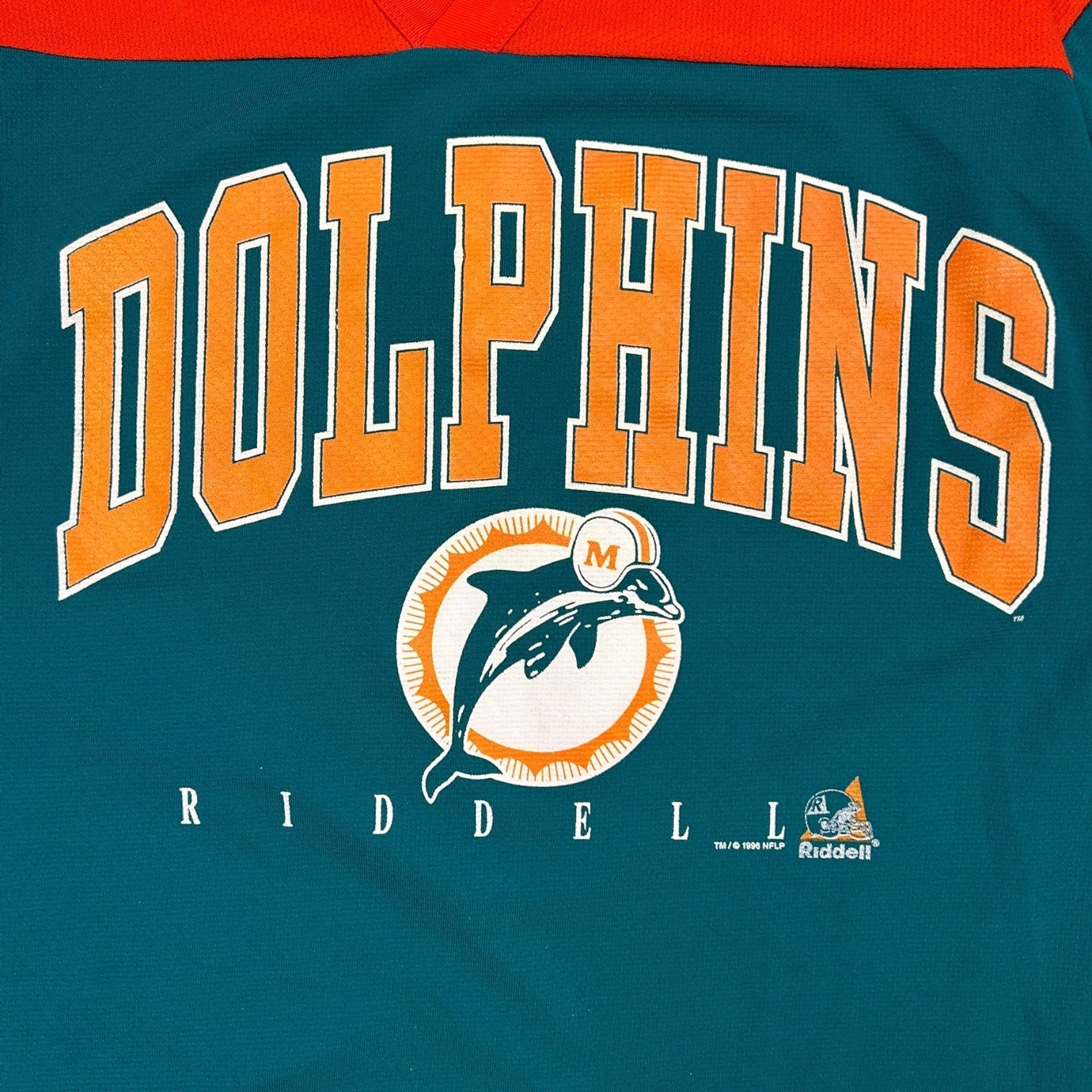 Vintage Riddell 1996 Miami Dolphins Jersey Orange/Teal