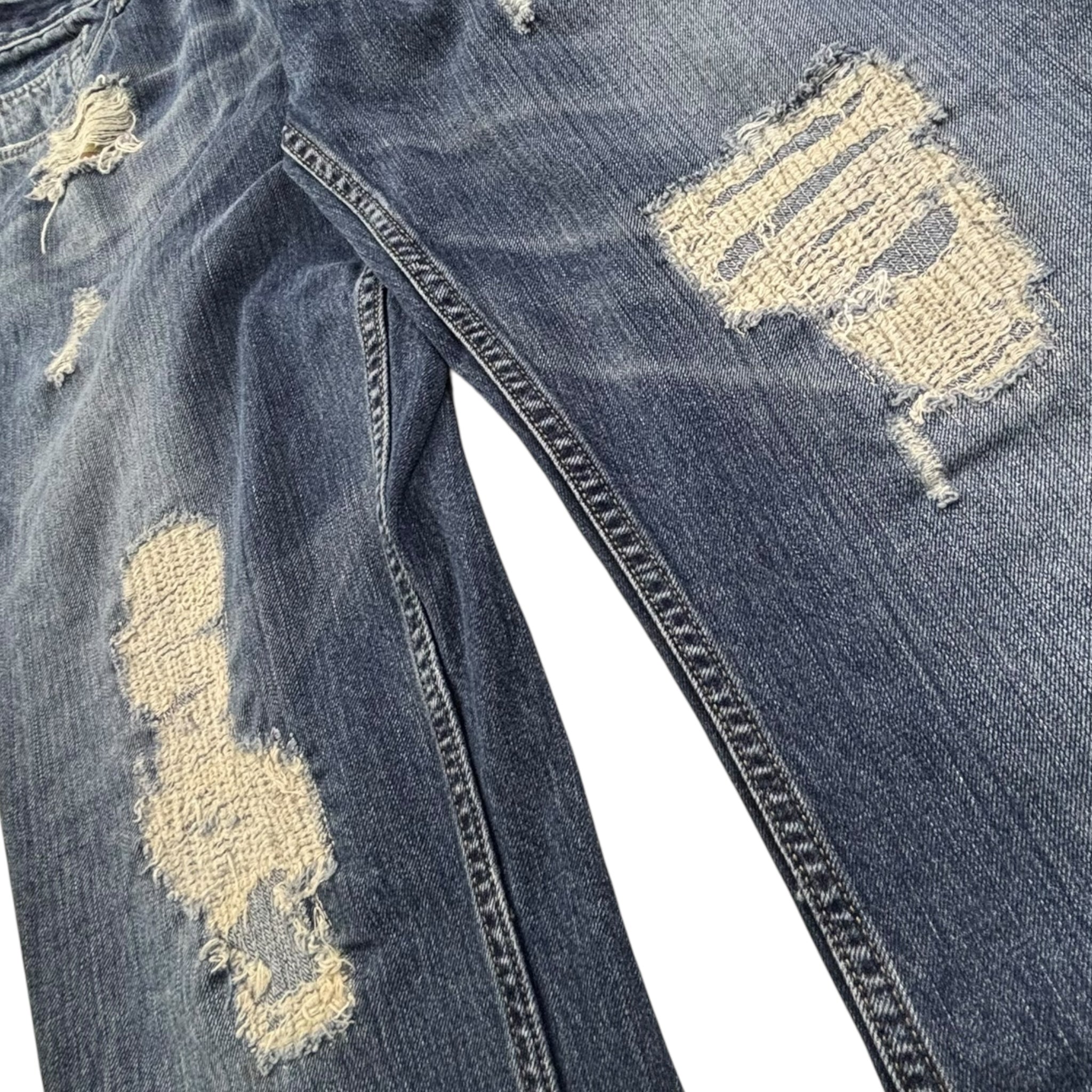 Vintage Ed Hardy Distressed Pants Dark Blue