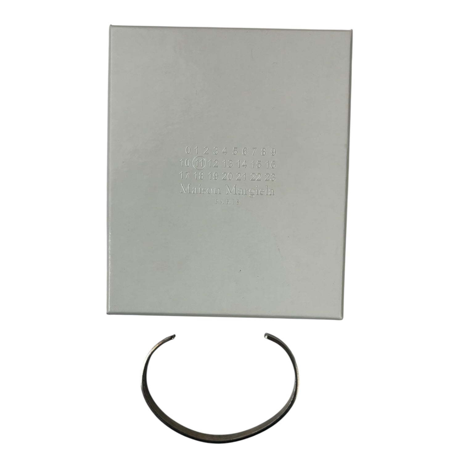 Maison Margiela Engraved Cuff Bracelet Silver