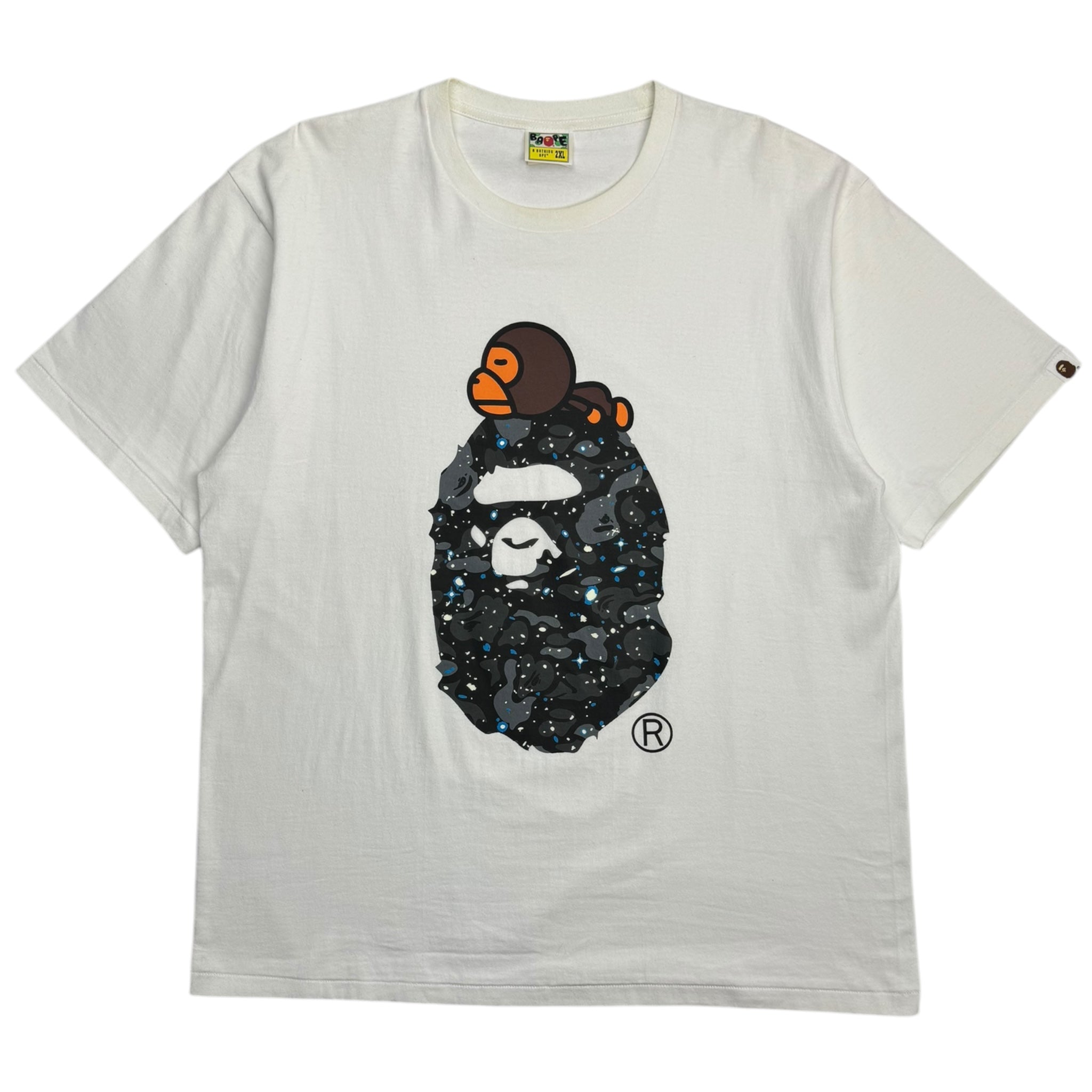 Bape Space Camo Milo On Big Ape Tee White