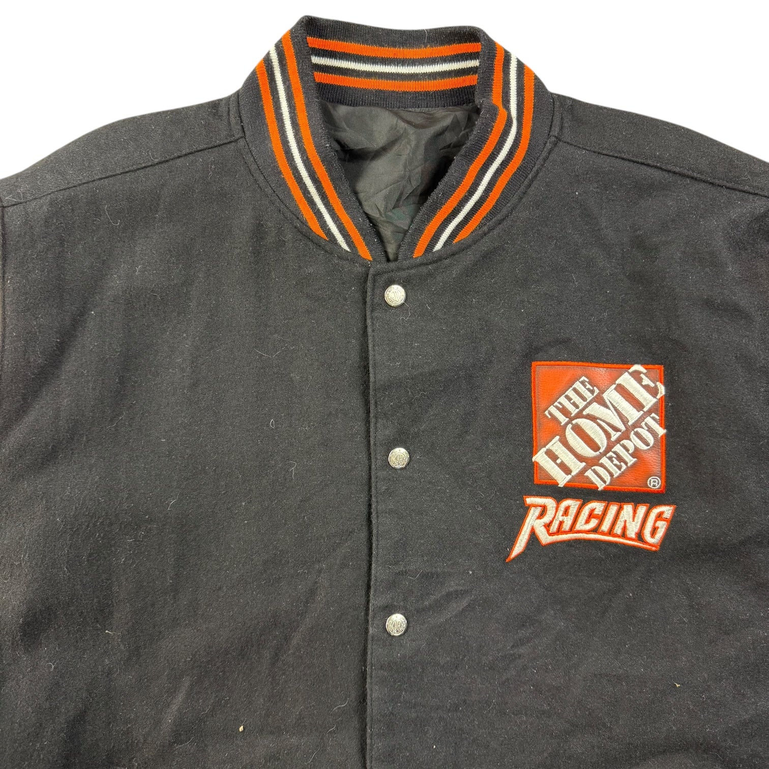 Vintage Jeff Hamilton NASCAR Tony Stewart Home Depot Leather Race Jacket Black