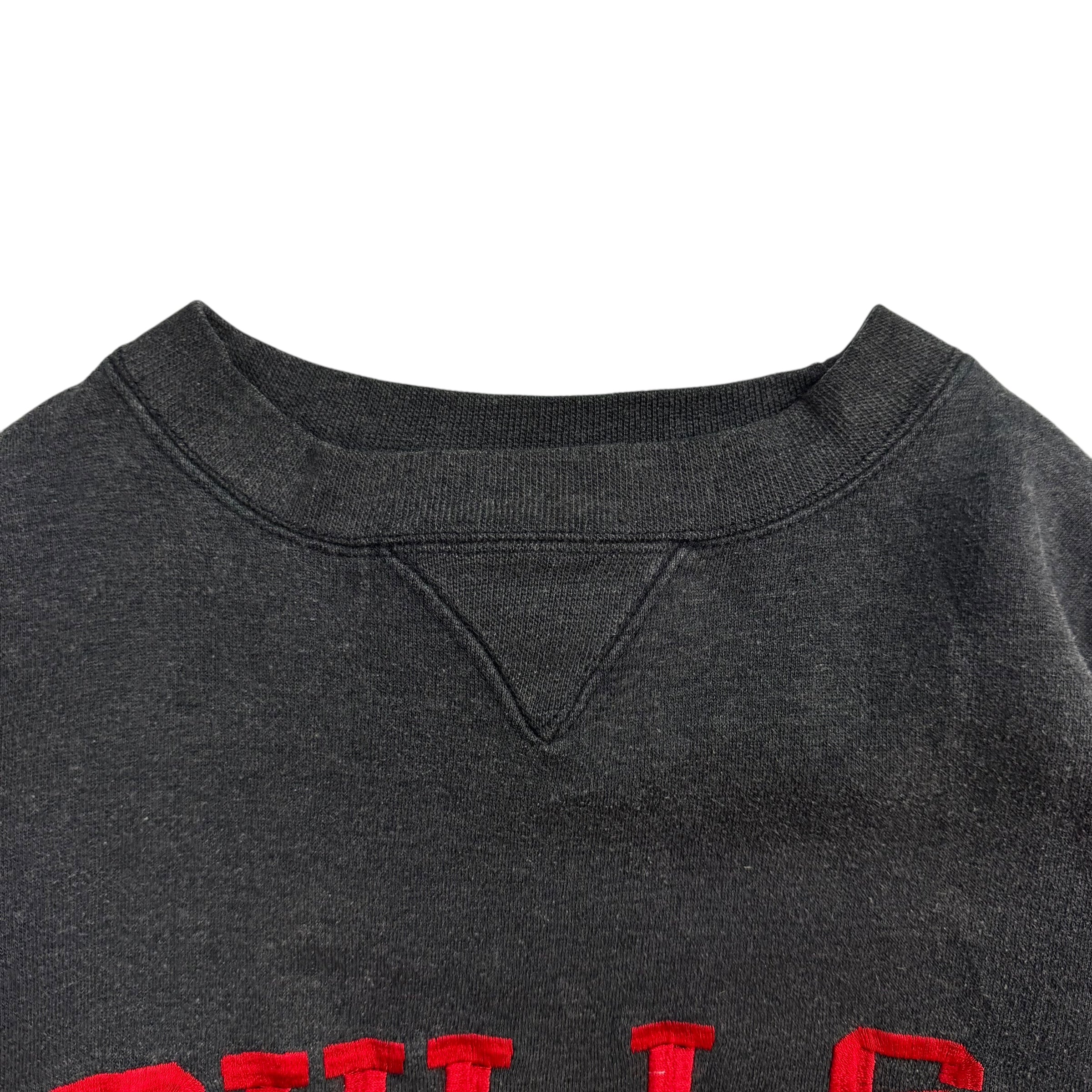 Vintage Logo 7 Chicago Bulls Crewneck Faded Grey