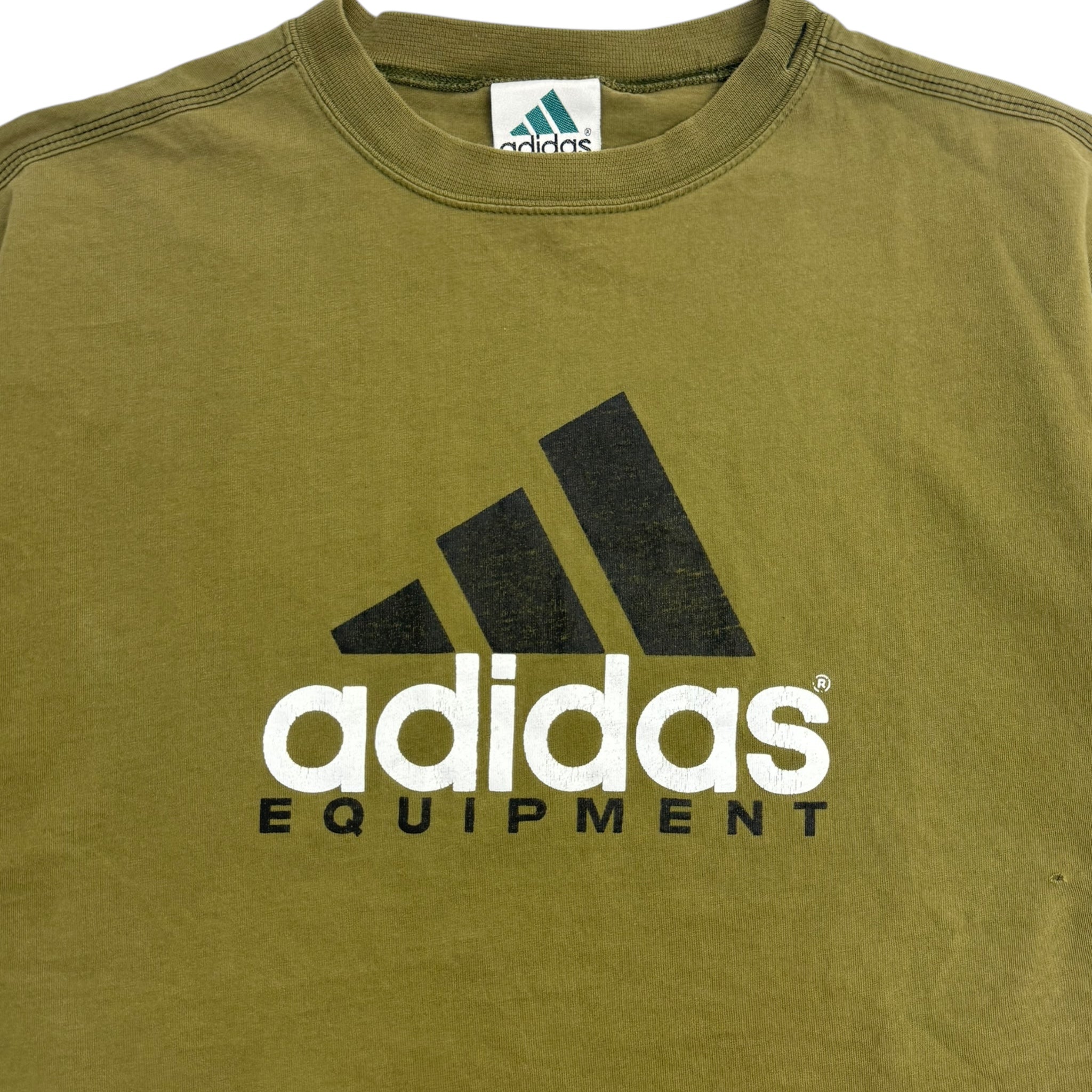 Vintage Adidas Equipment Logo Tee Olive