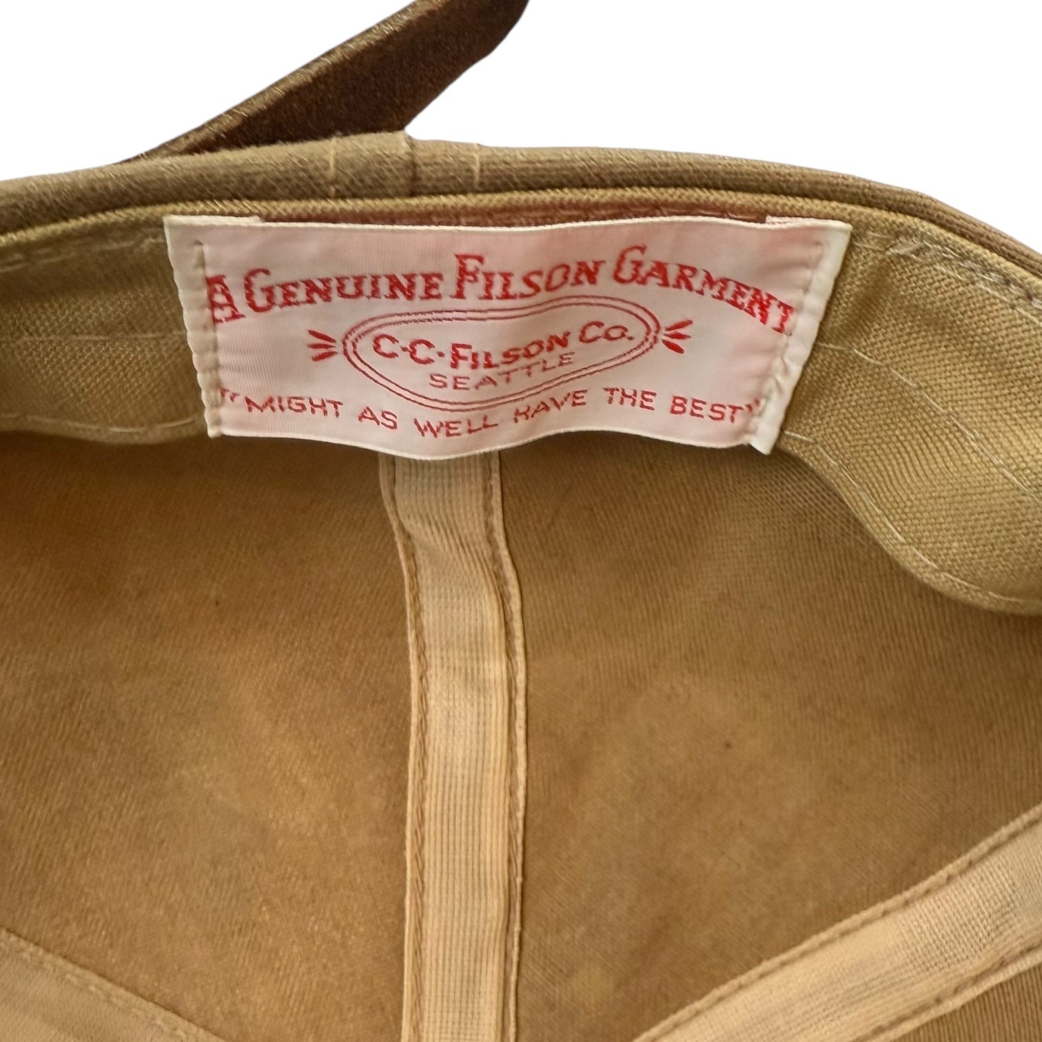 Vintage Filson 100th Anniversary Tin Cloth Waxed Hat Tan