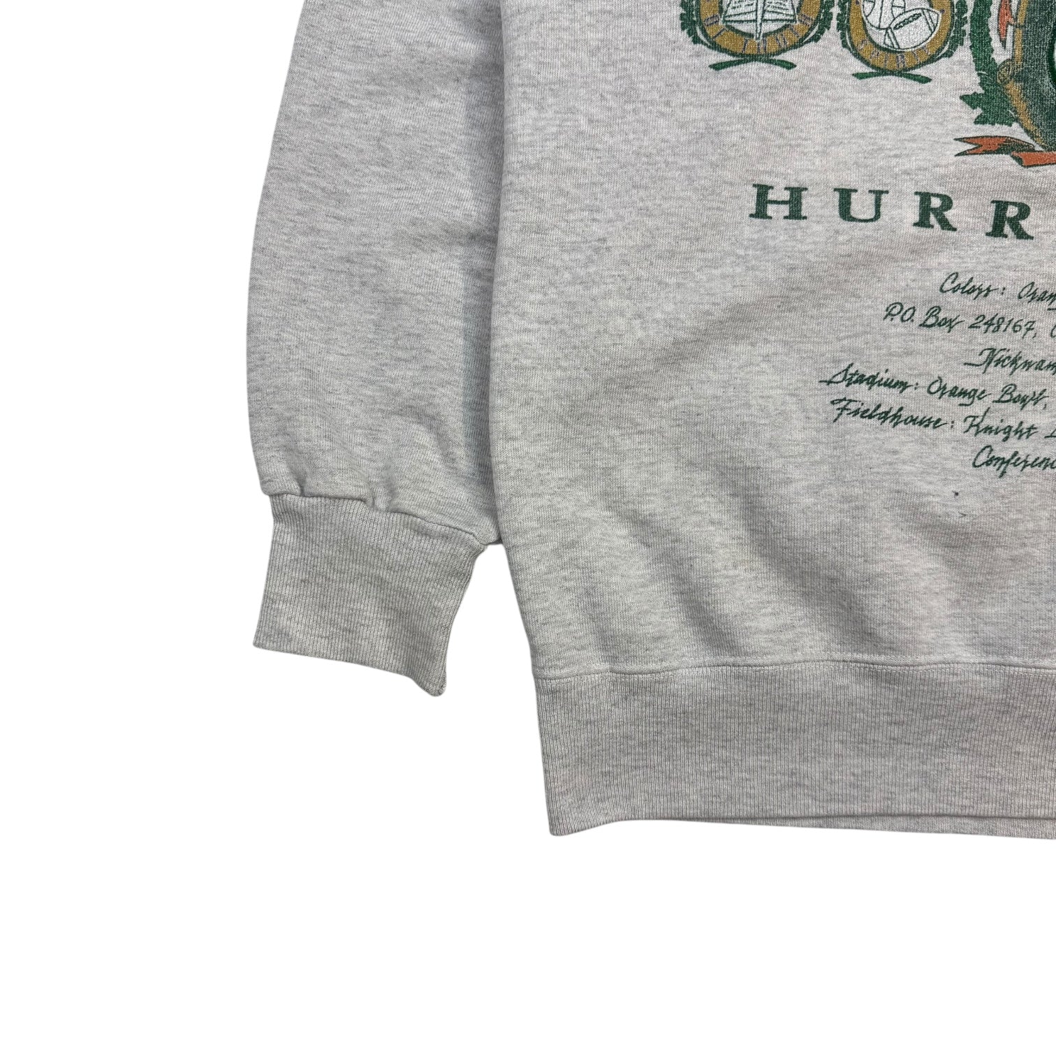 Vintage Miami Hurricanes Crewneck Grey