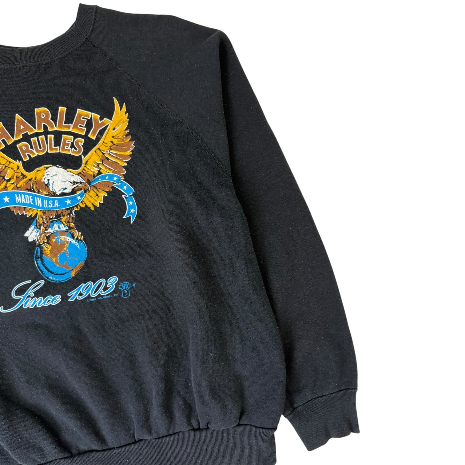 1987 Vintage Harley Rules Crewneck Black