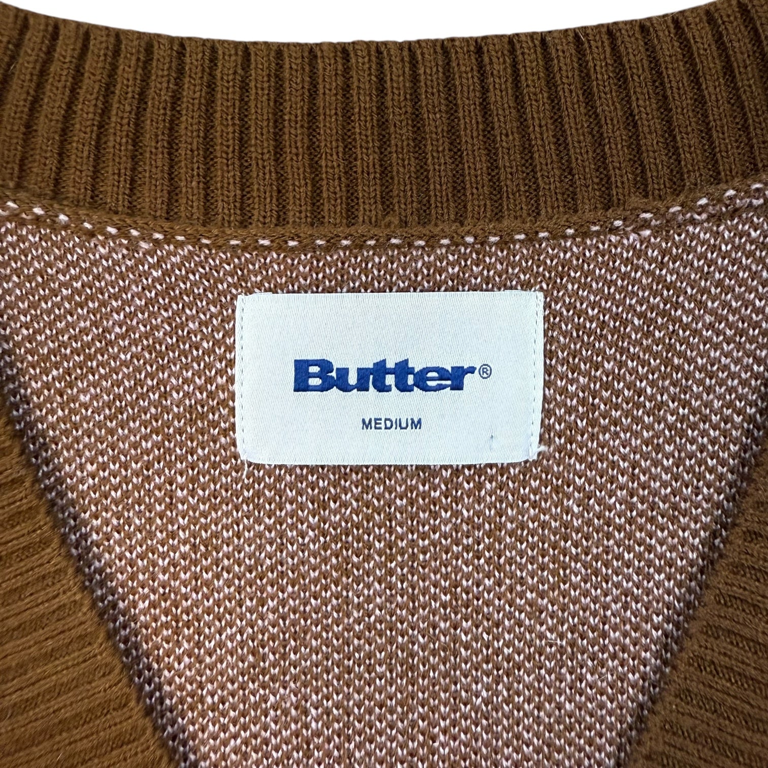 Butter Goods Club Knit Cardigan Brown/Pink