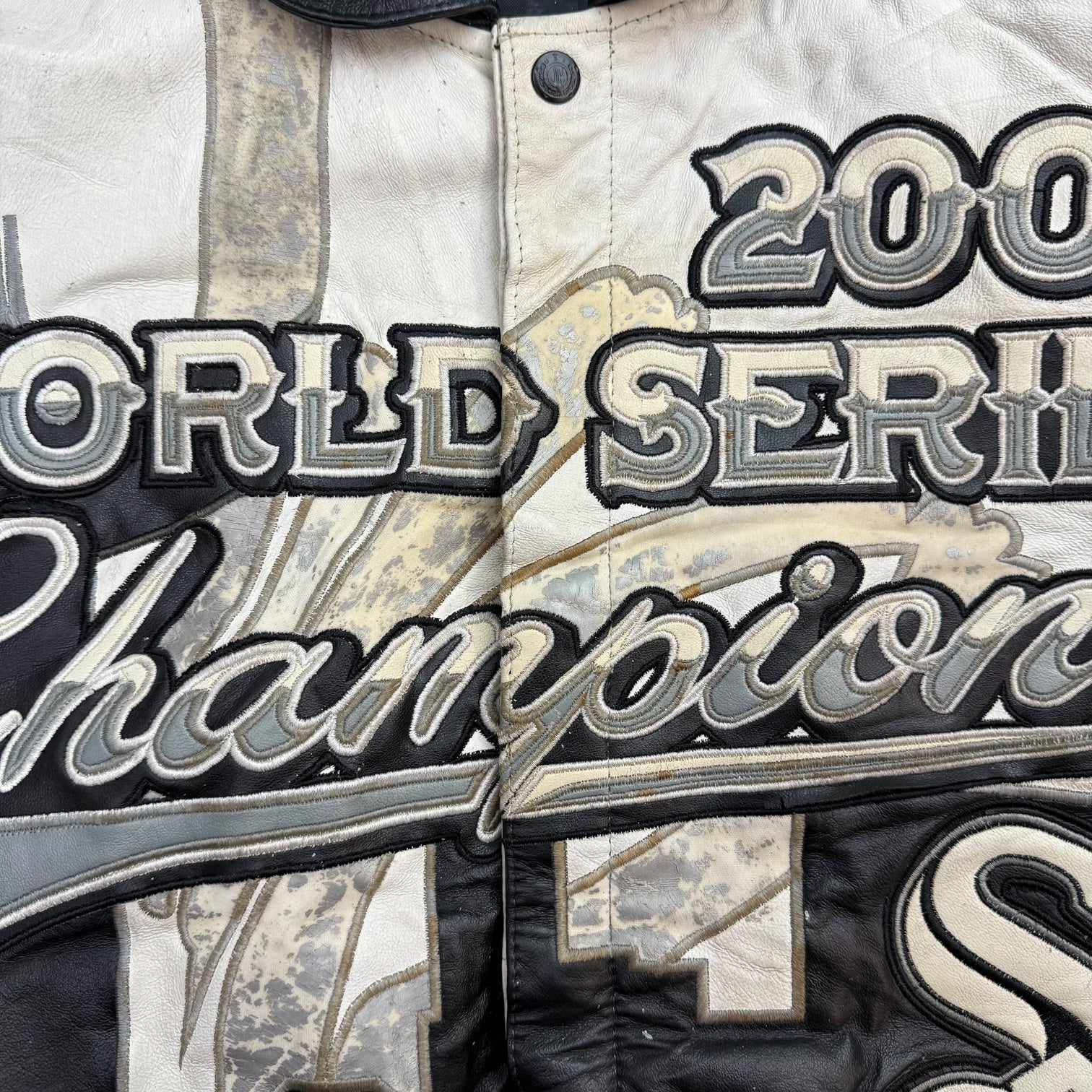2005 Jeff Hamilton Chicago White Sox World Series Champions Leather Jacket White/Black