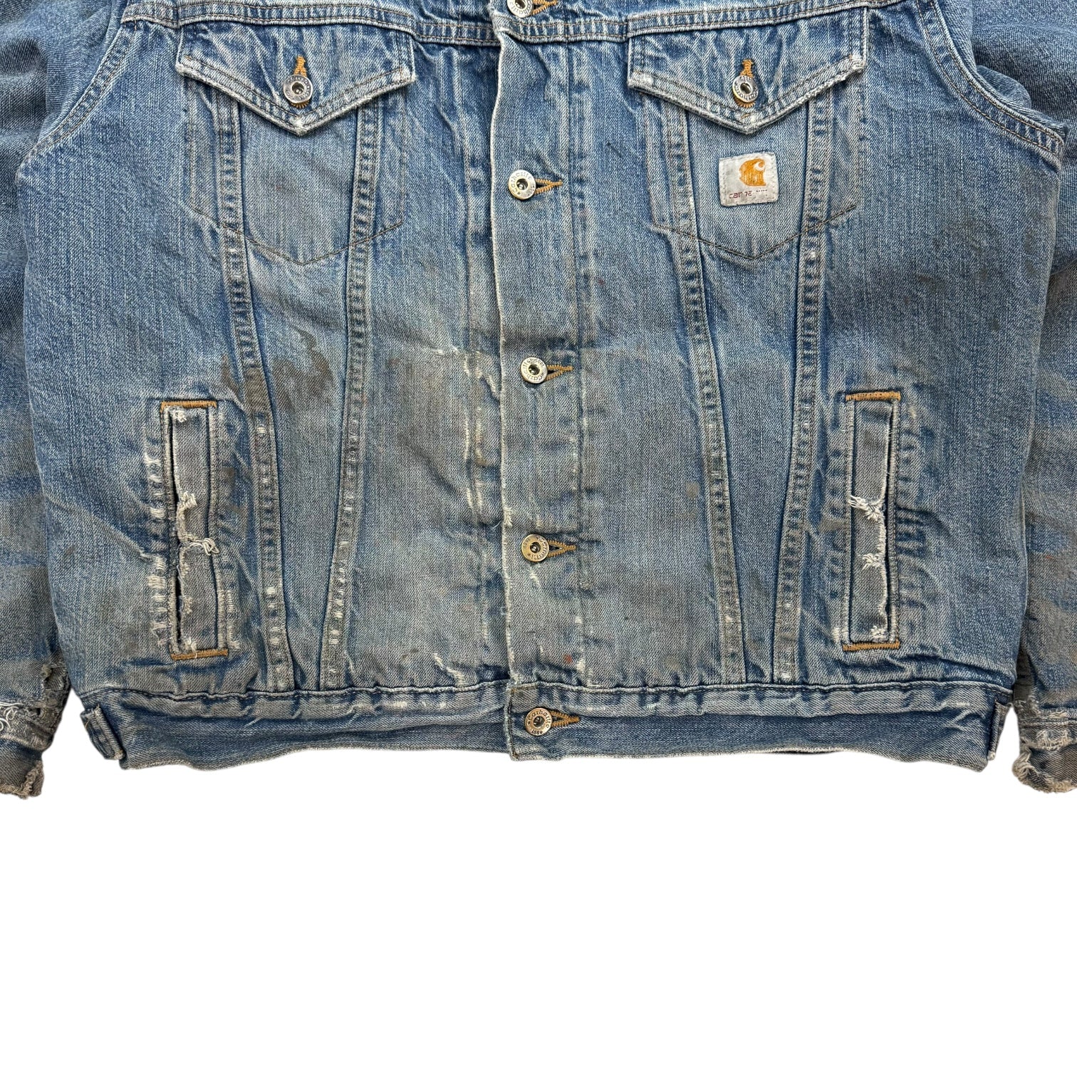 Vintage Carhartt Sherpa Lined Denim Jacket Blue