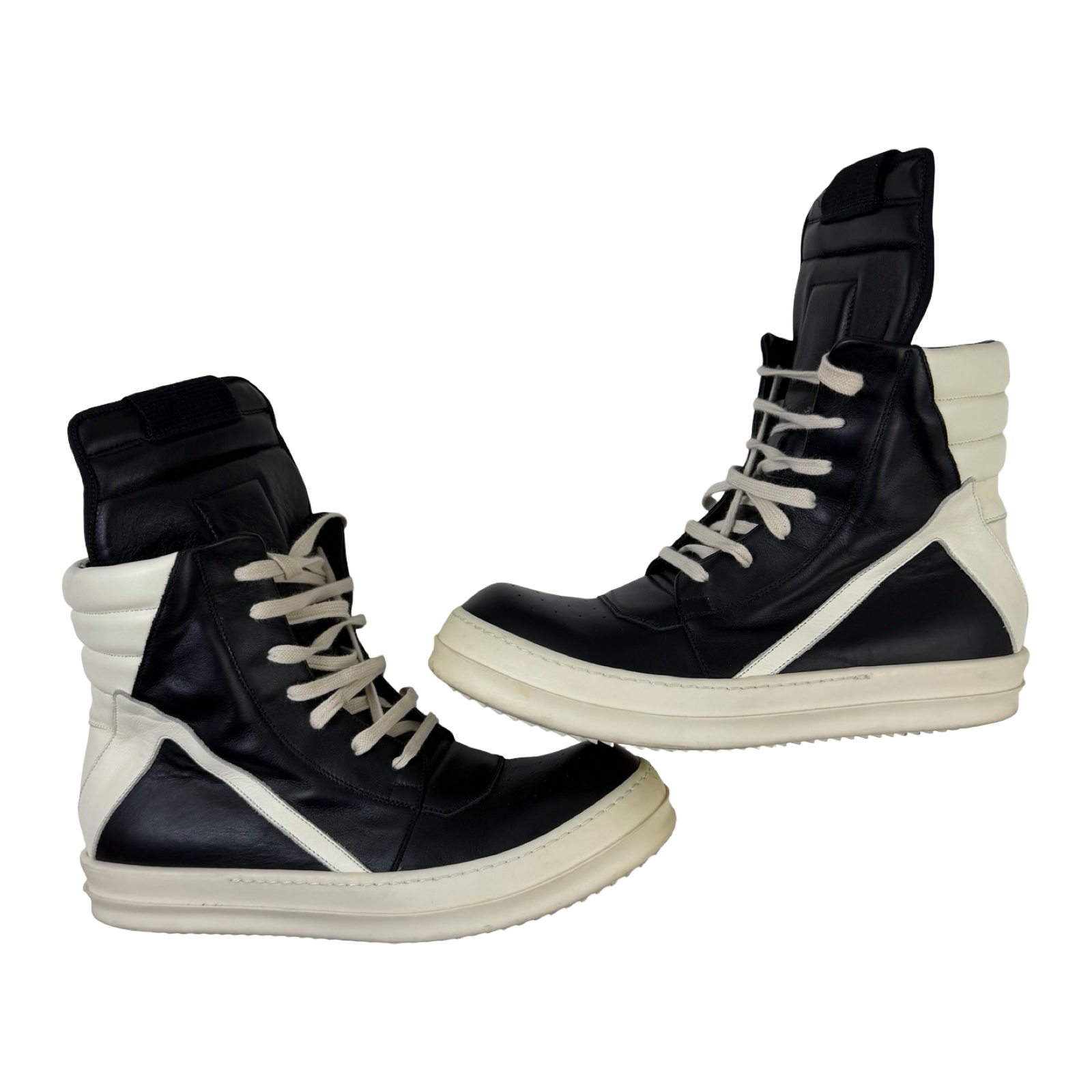 Rick Owens Leather Geobasket Black