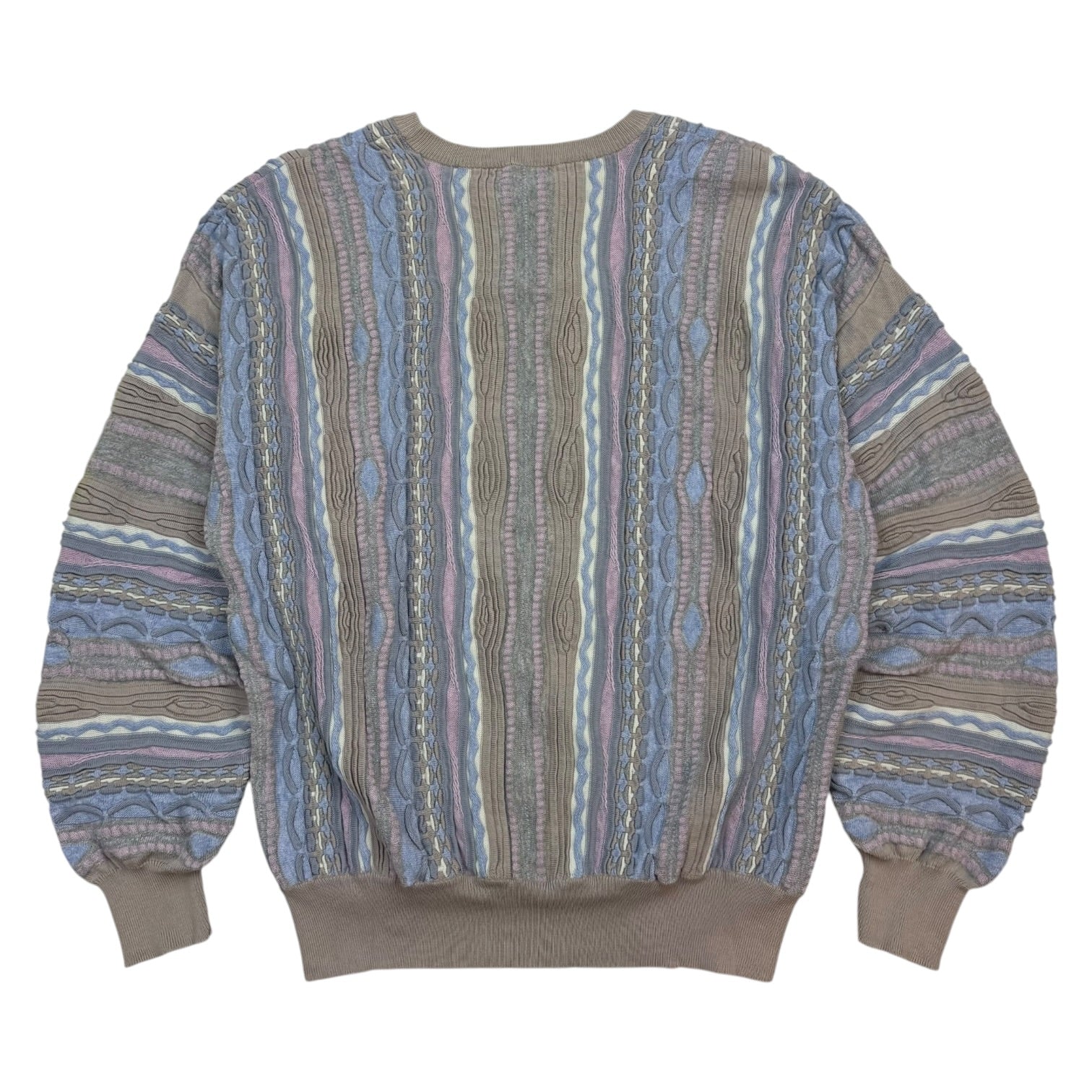 Vintage Brisson Brisson Cable Knit Sweater Blue/Brown/Pink