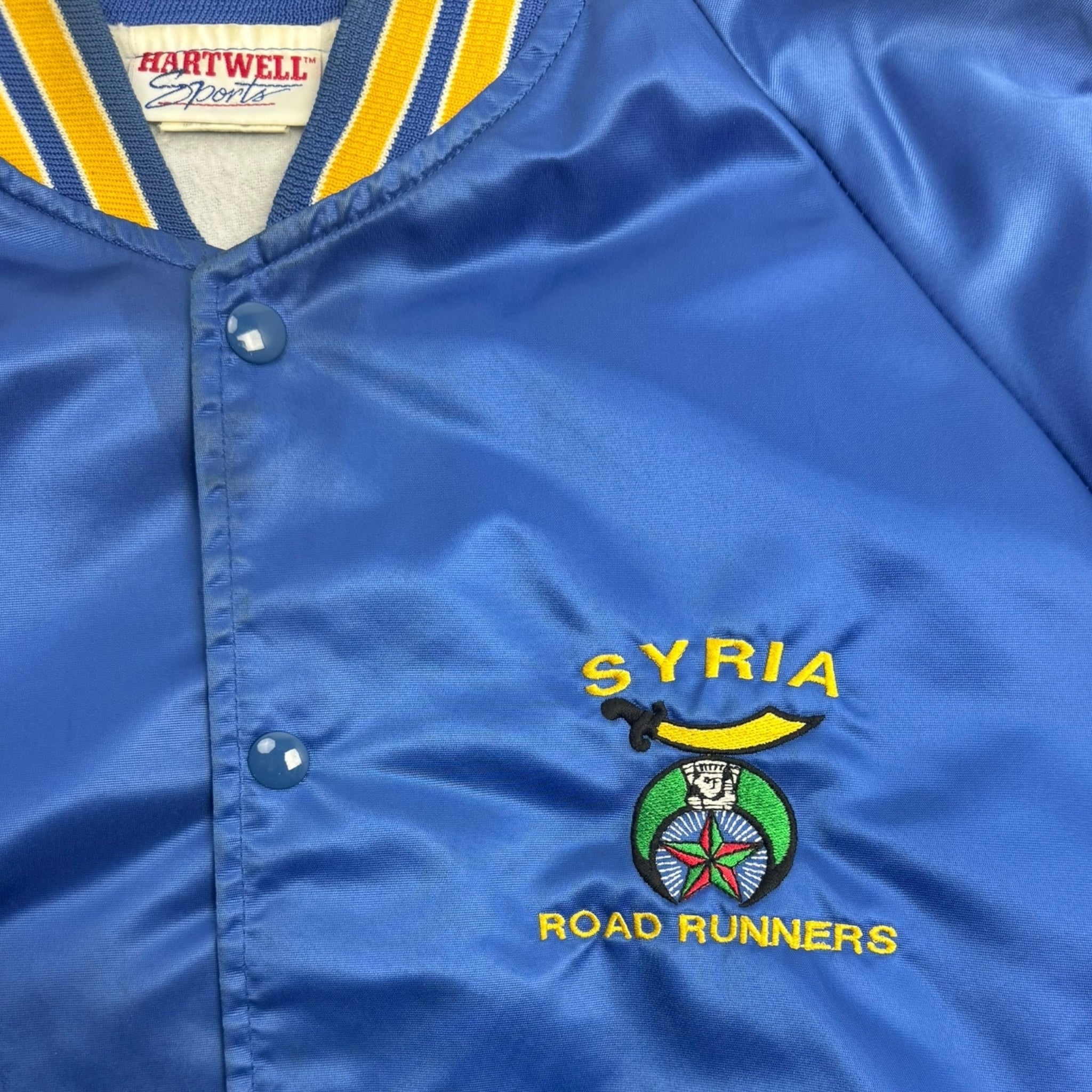 Vintage Syria Road Runners Satin Varsity Jacket