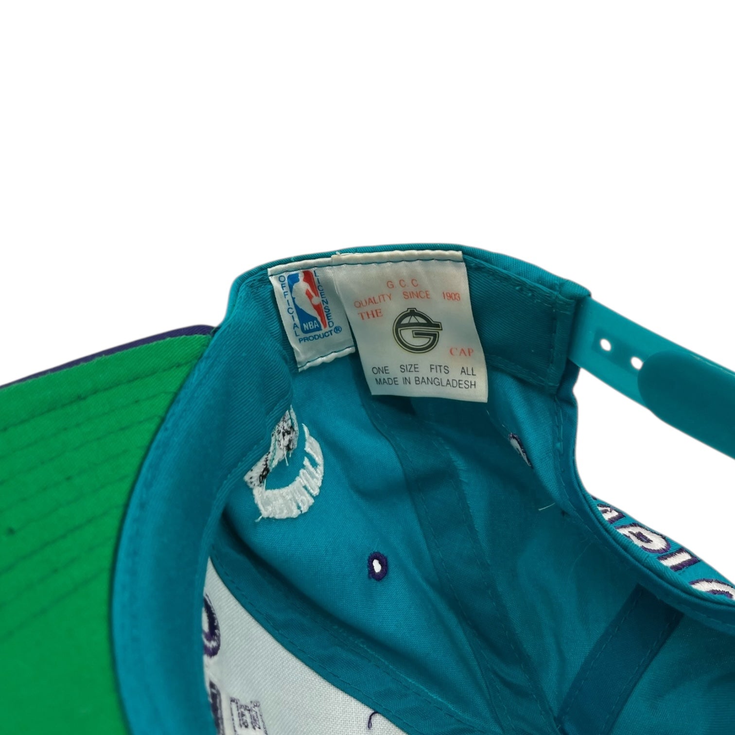 Vintage Charlottes Hornets Snapback Hat Teal/Purple
