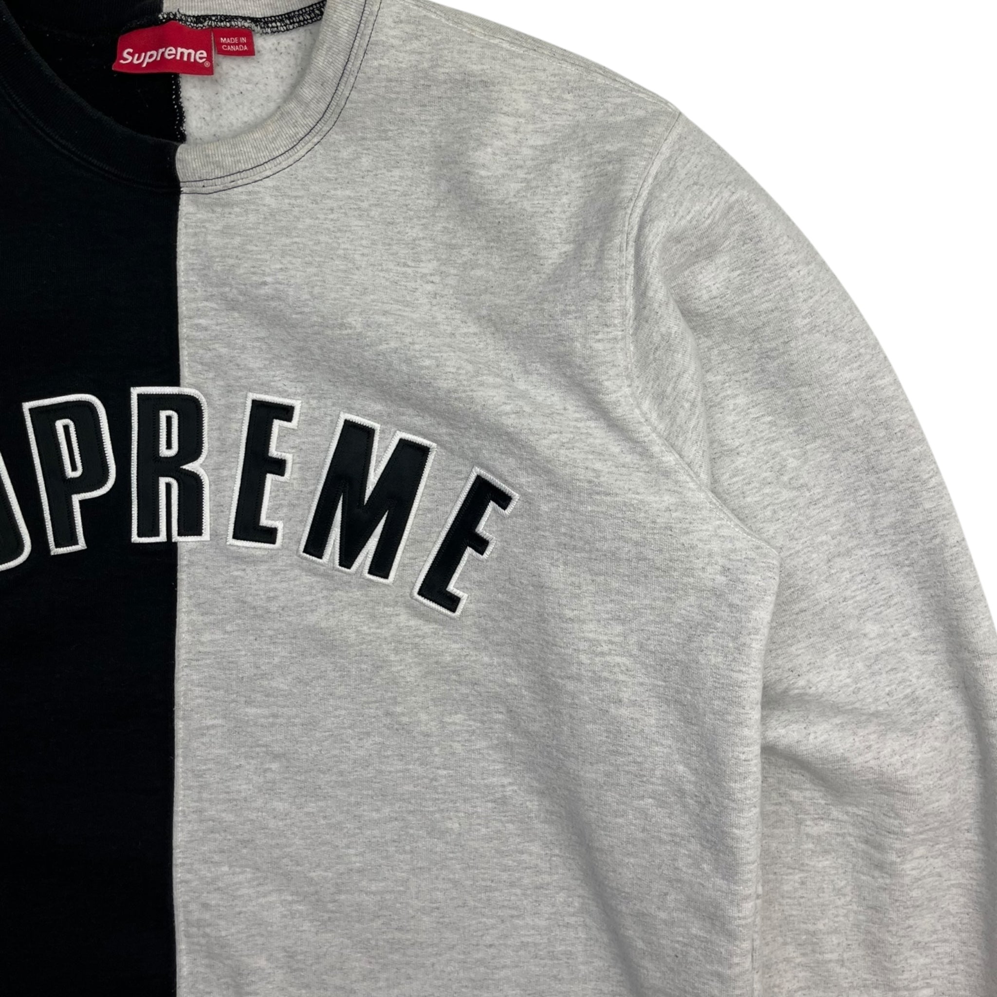 Supreme Split Arc Logo Crewneck Black/Grey