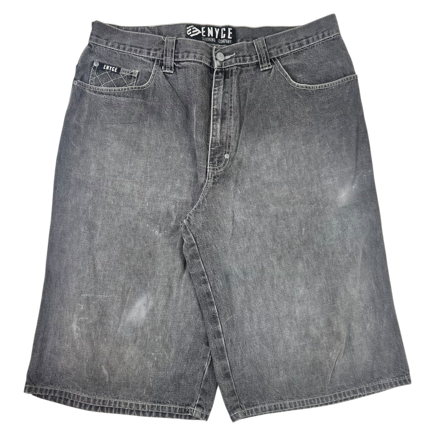 Vintage Enyce Baggy Denim Shorts Washed Grey