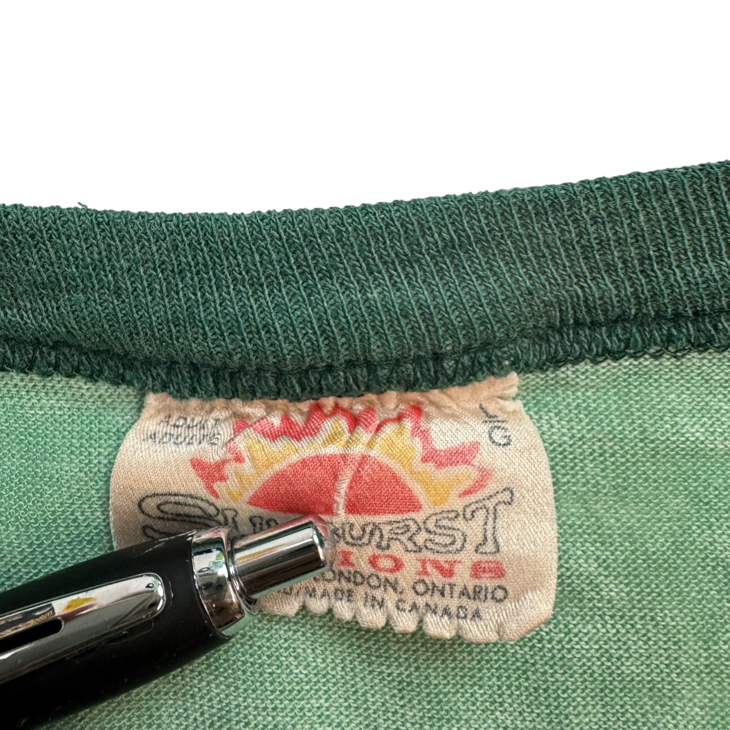 Vintage 1970's University Of Alberta Tee Faded Green