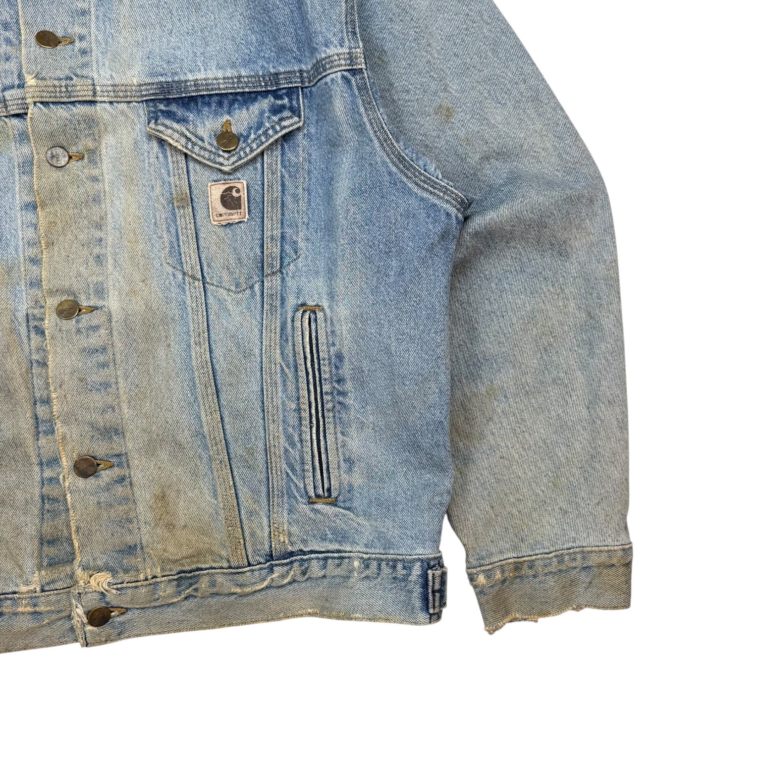 Vintage Carhartt Denim Button Up Jacket Light Wash