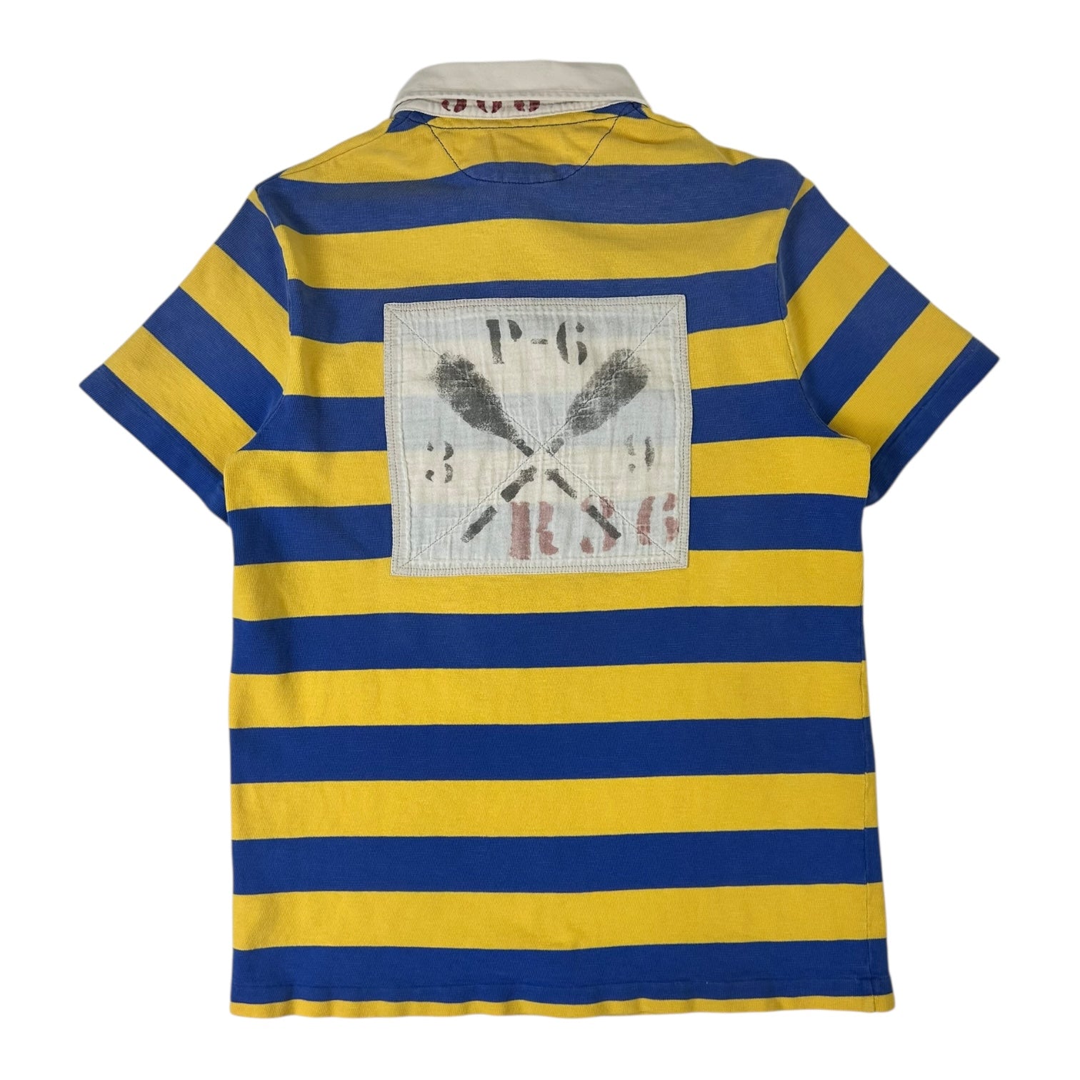 Vintage Polo Ralph Lauren Striped Polo Shirt Yellow/Blue