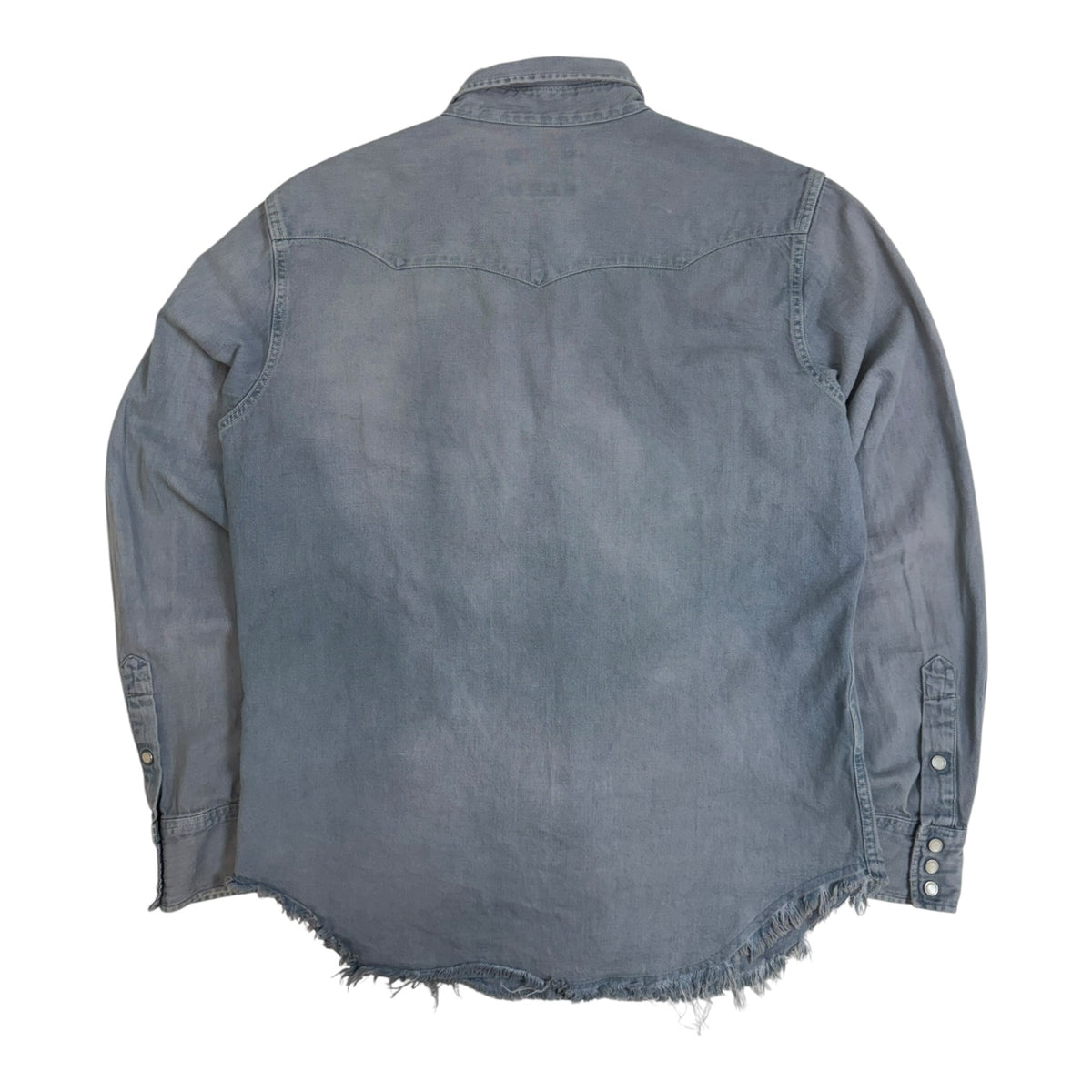 Polo Ralph Lauren Slub Denim Western Button Up Shirt Blue