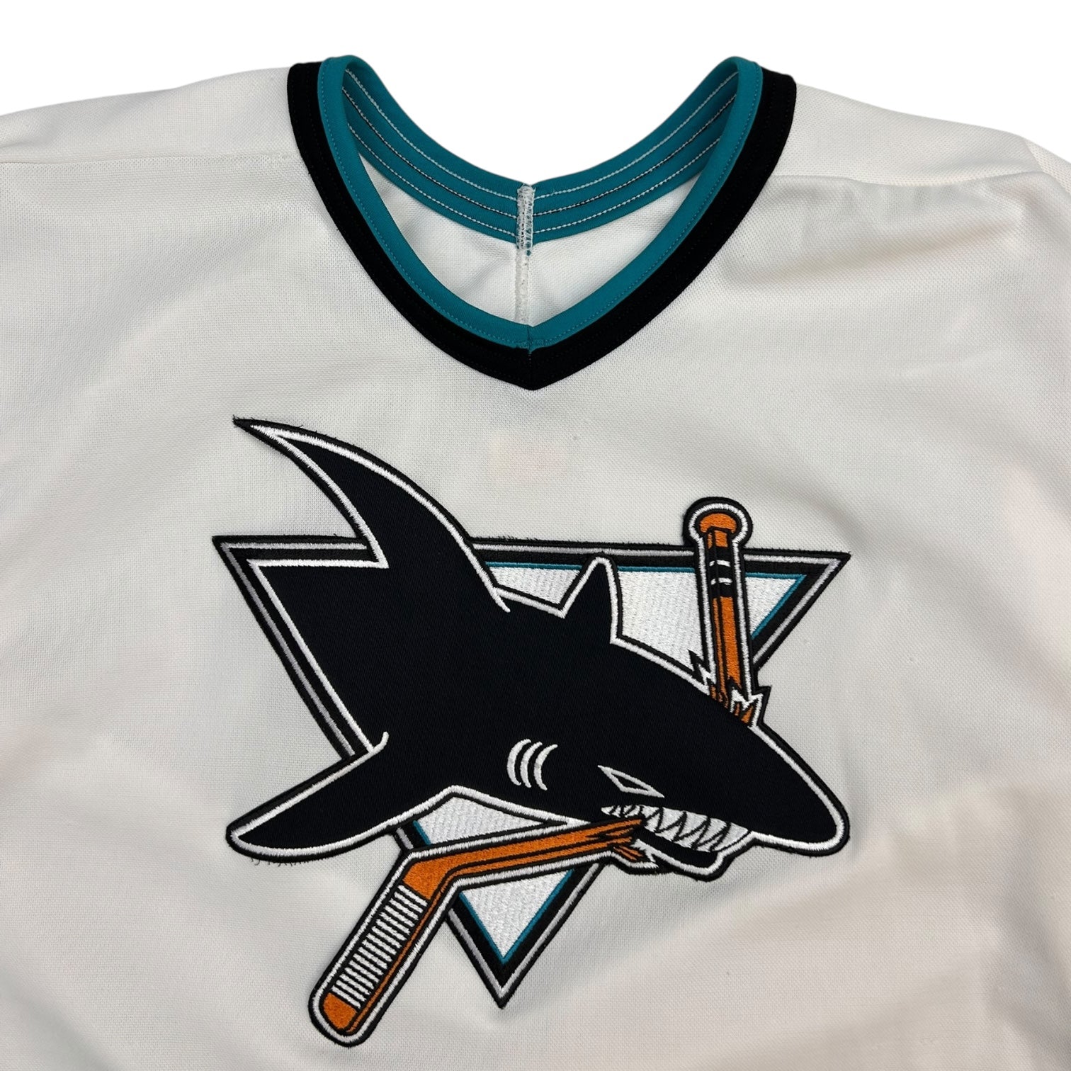 Vintage CCM San Jose Sharks Away Jersey White/Teal