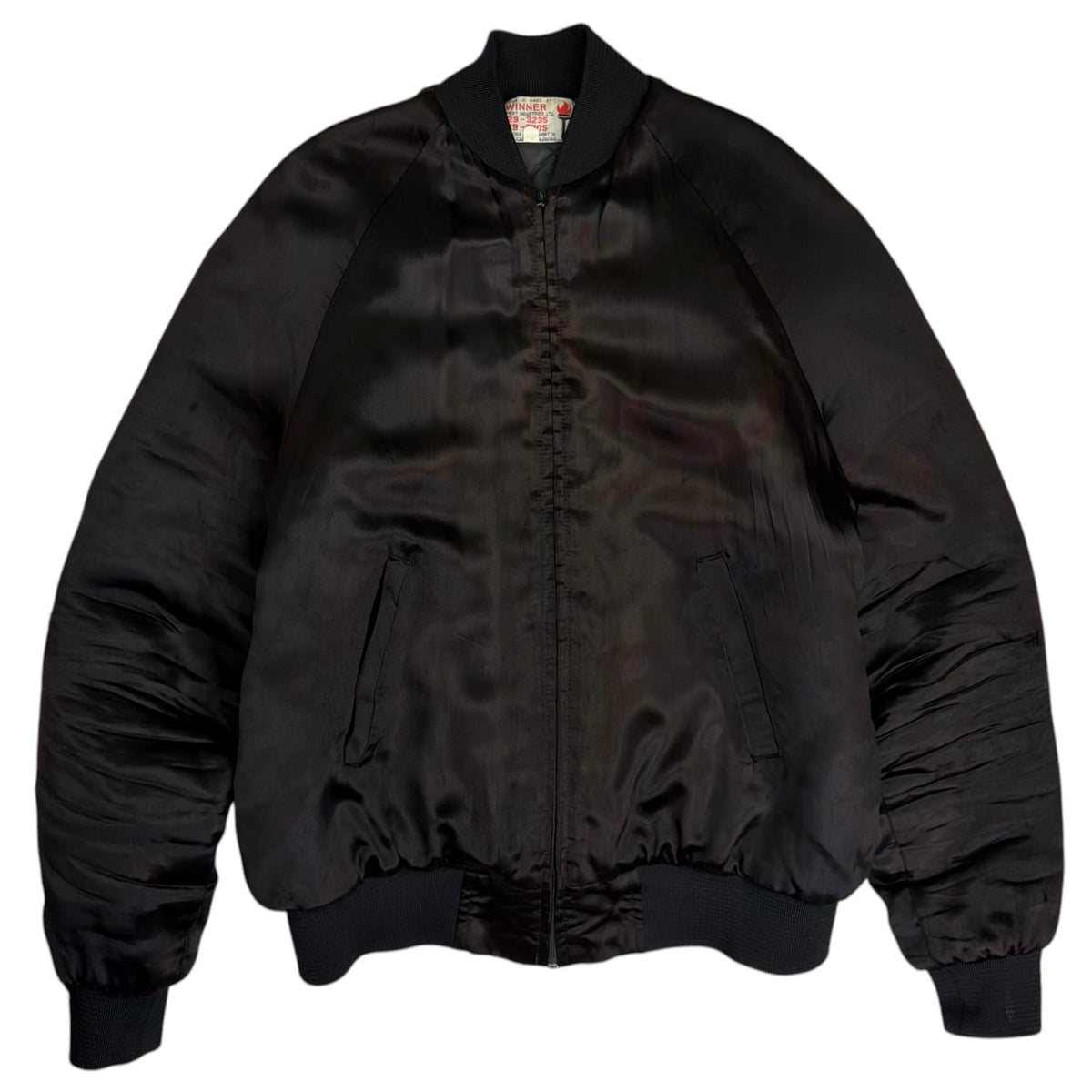 Vintage Cook County Saloon Satin Bomber Jacket Deep Brown