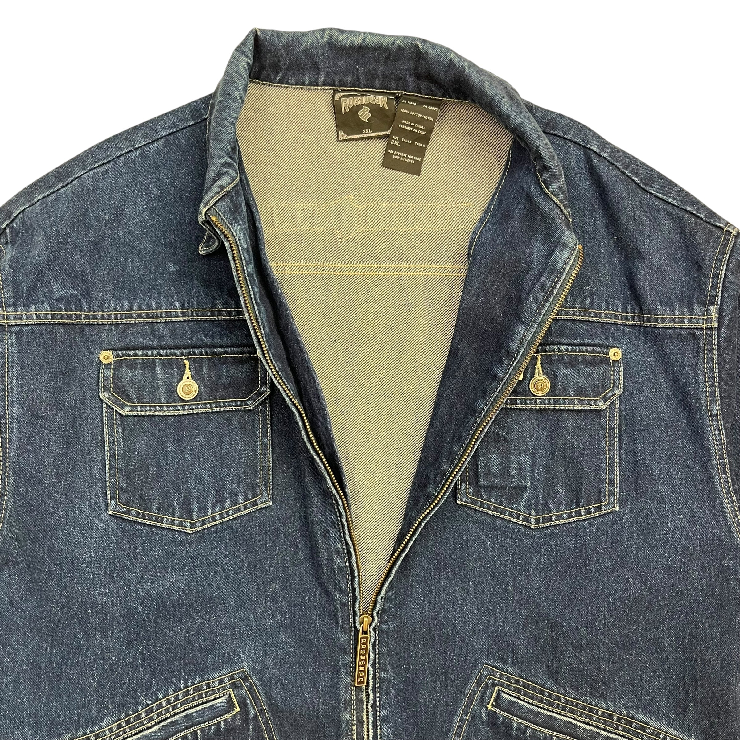 Y2K Rocawear Denim Jacket Dark Wash
