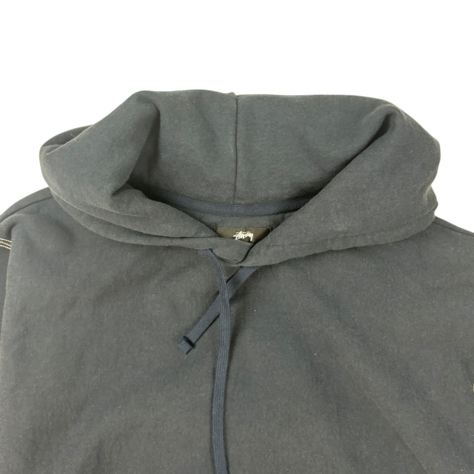 Stussy Contrast Stitch Label Hoodie Navy
