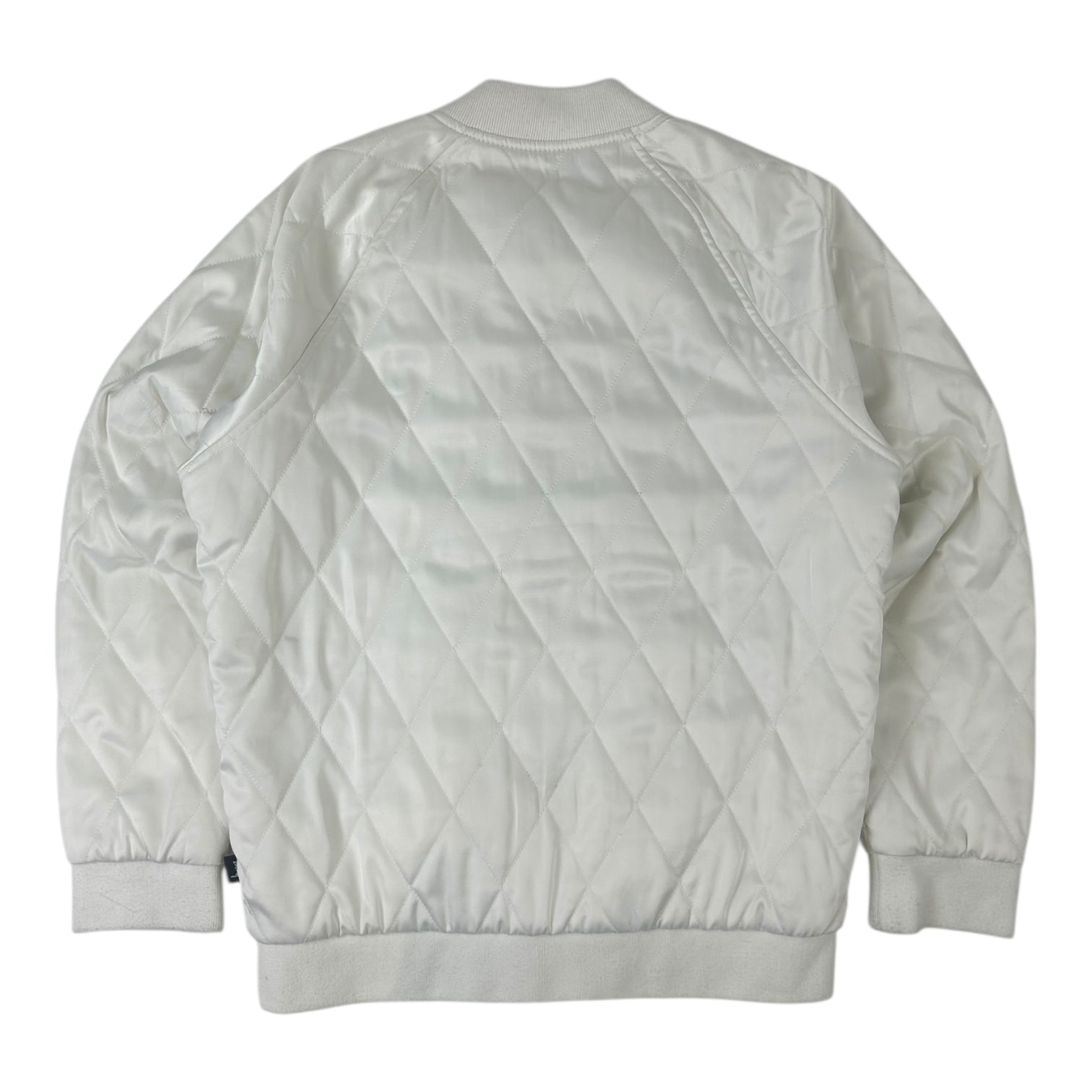 Stussy Quilted Palm Tree Bomber Jacket White
