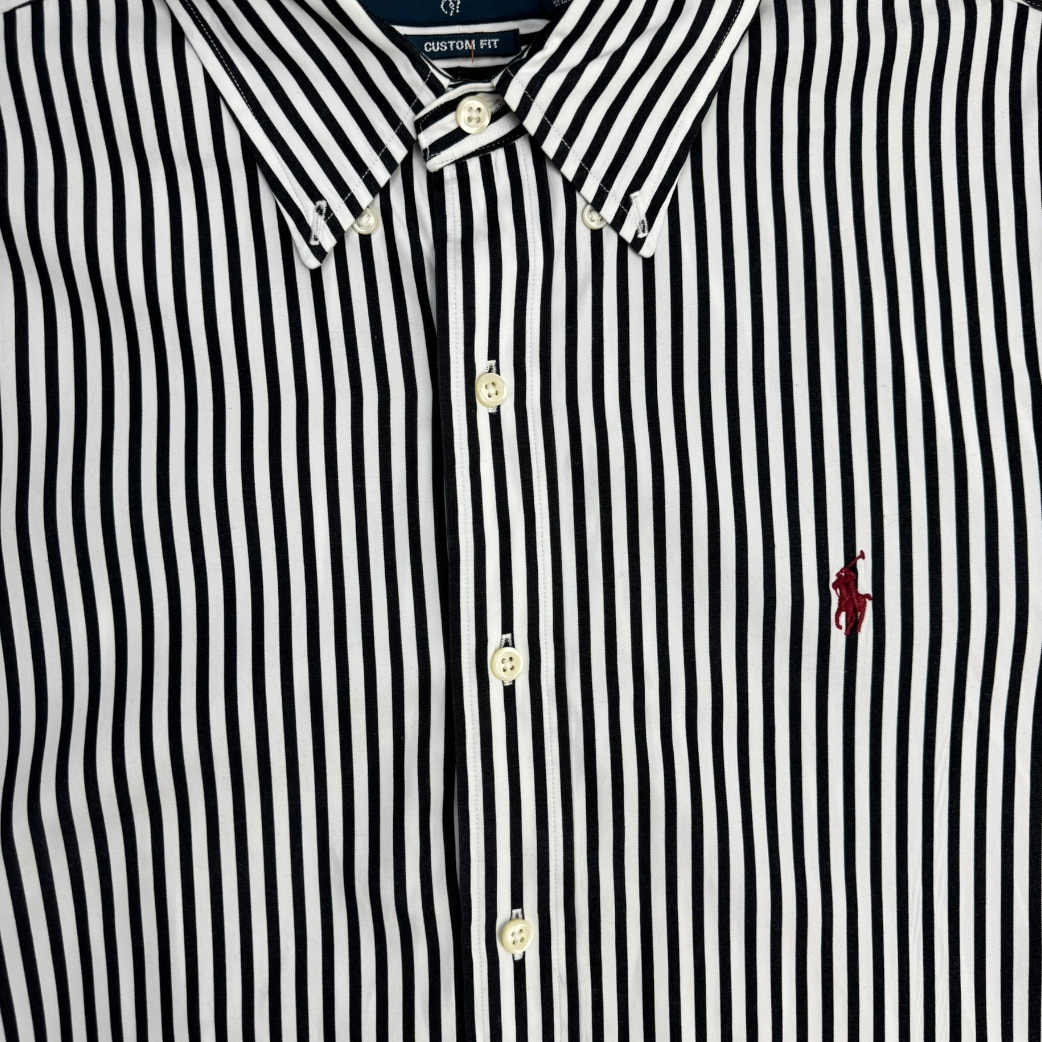 Vintage Polo Ralph Lauren Button Up Shirt White Stripe