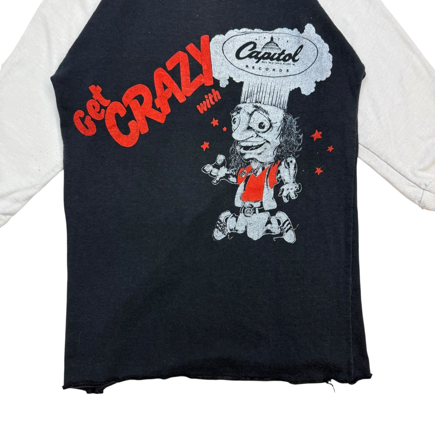 1980s Capitol Records 3/4 Sleeve Ringer Tee Black/White