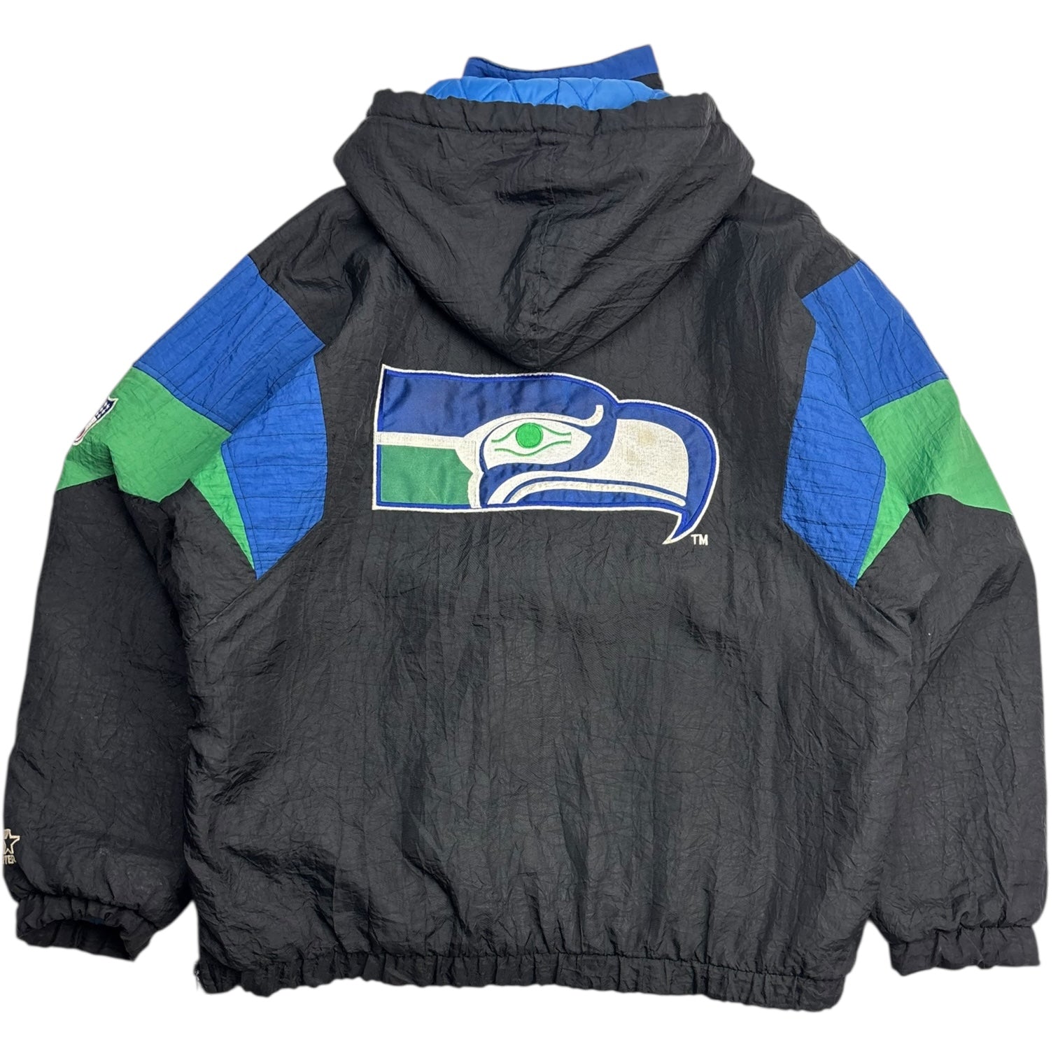 Vintage Seattle Seahawks NFL Quarter Zip Starter Jacket