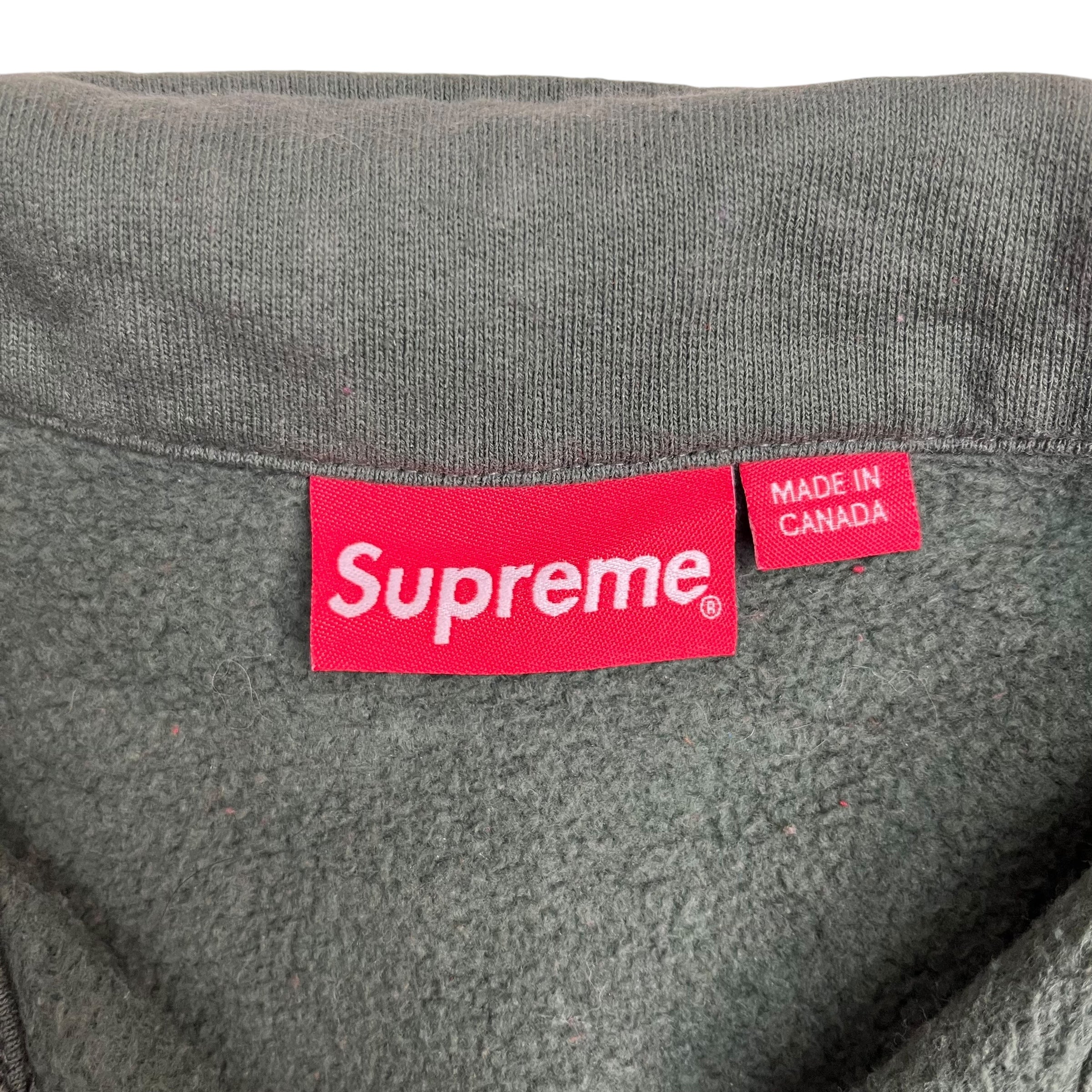 FW17 Supreme Two Tone Half Zip Sweater Green/Red