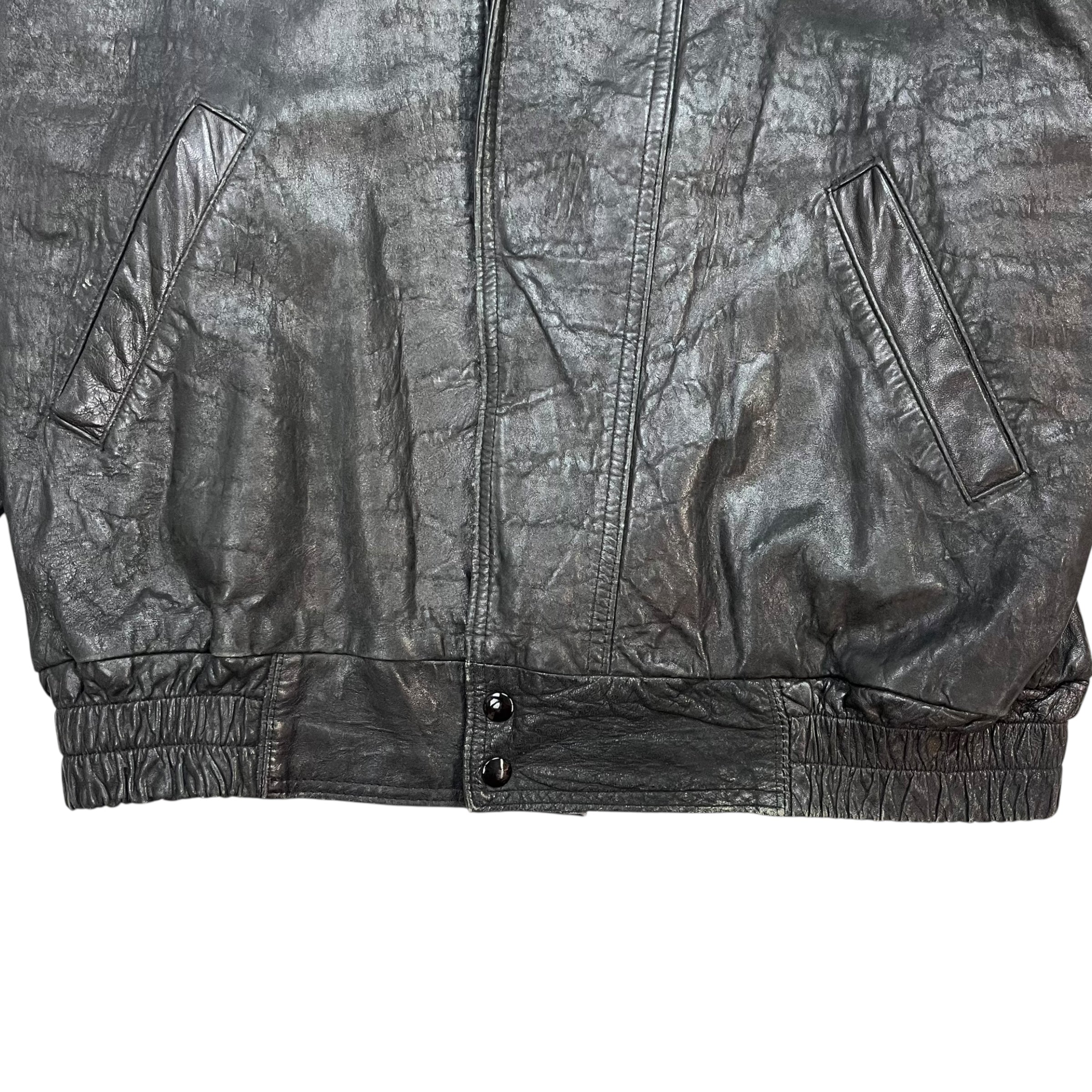 Vintage Ocean West Leather Jacket Black